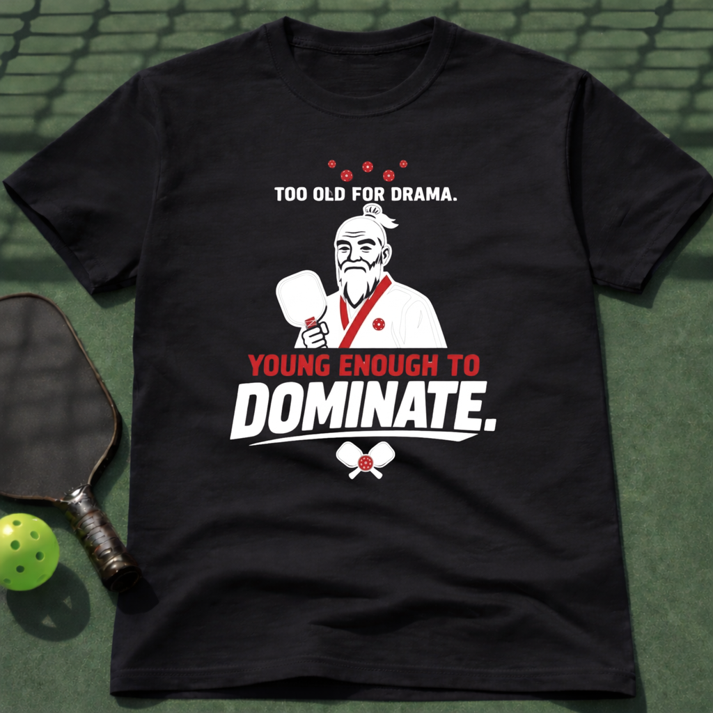 Too Old For Drama. Young Enough To Dominate. T-Shirt