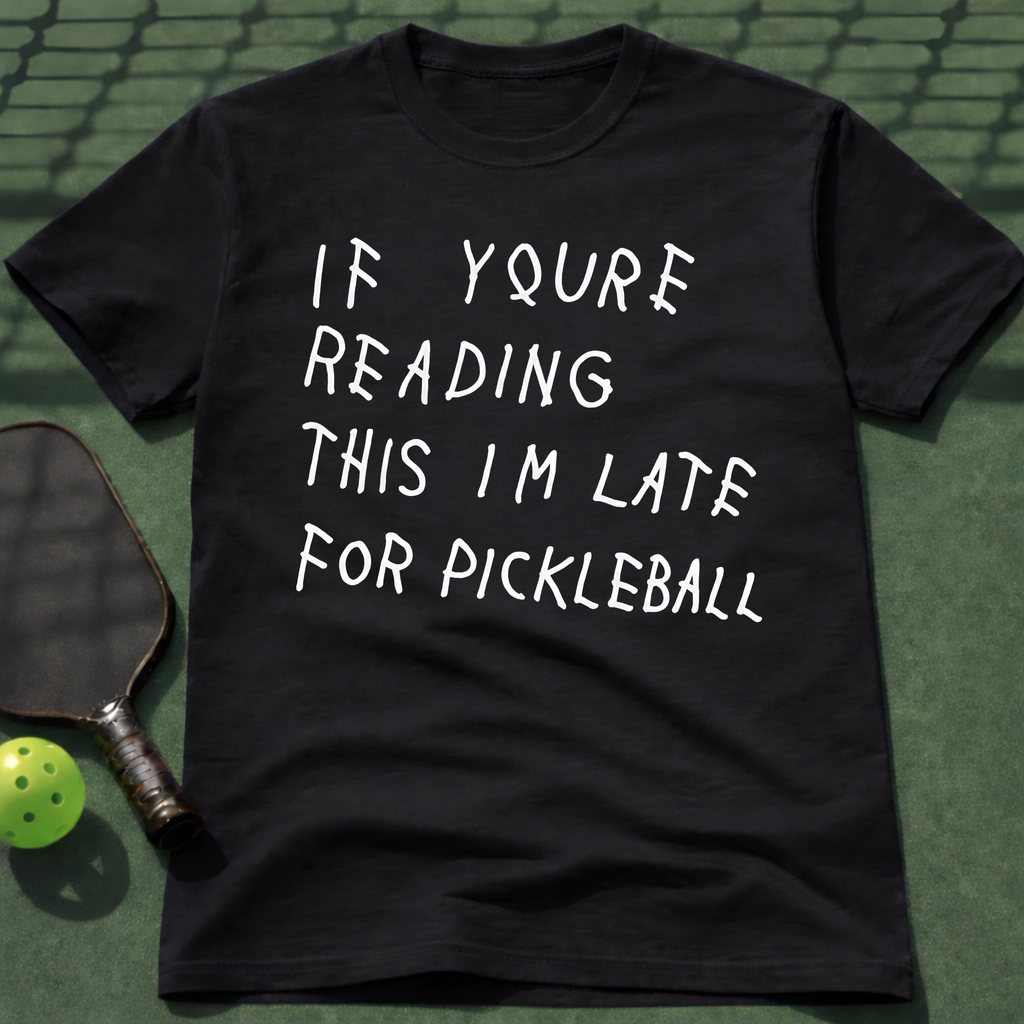 If Youre Reading This Im Late For Pickleball T-Shirt