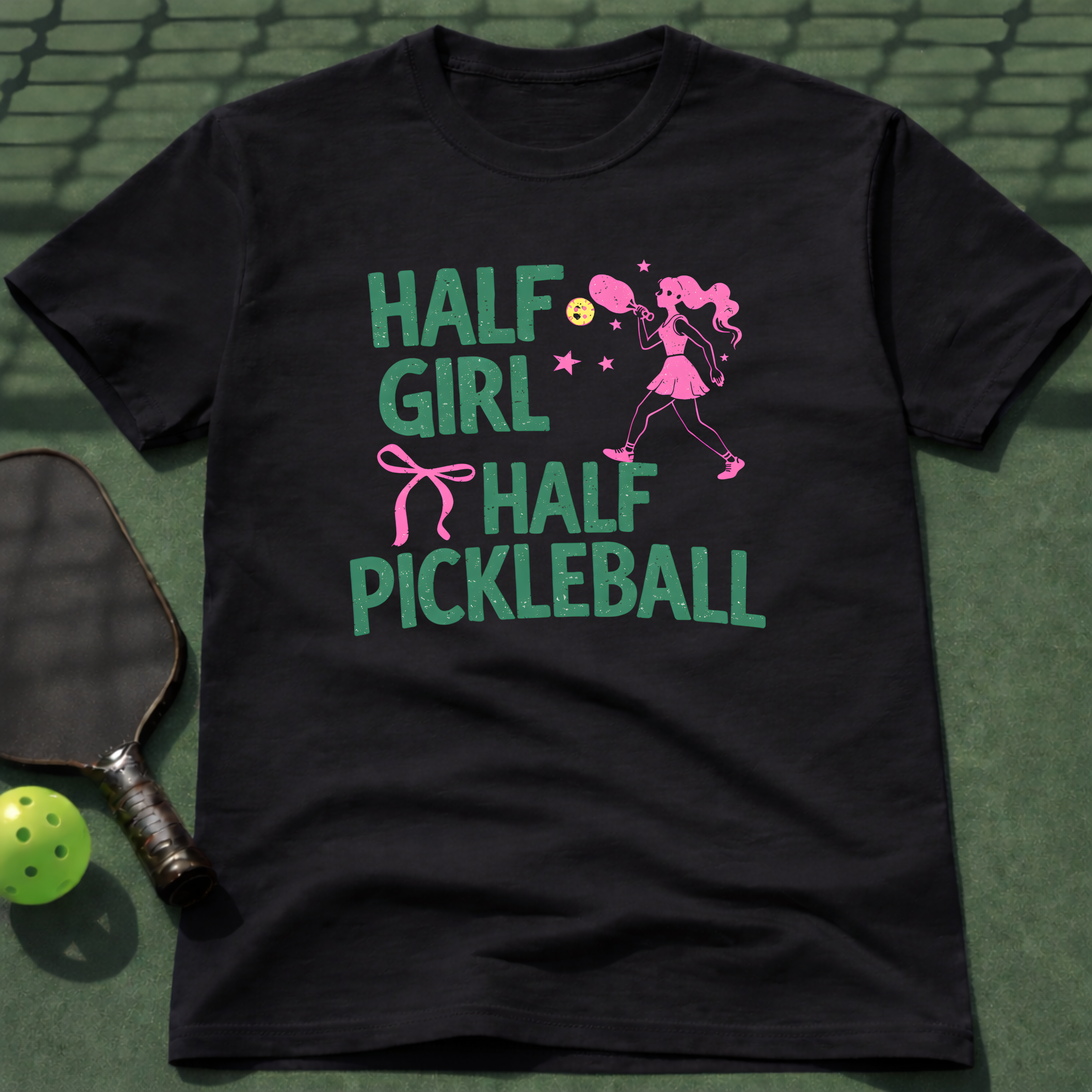 Half Girl Half Pickleball T-Shirt