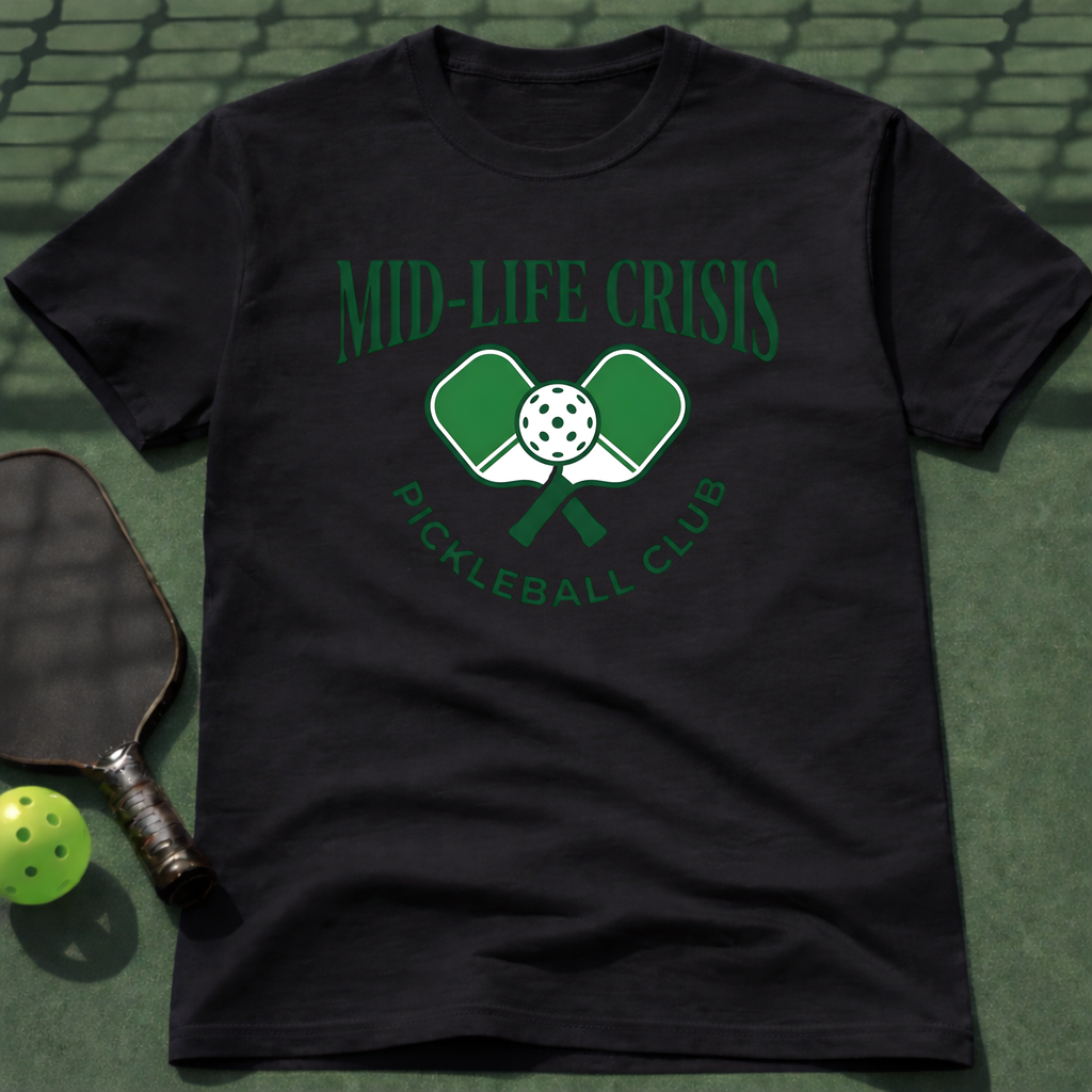 Mid-Life Crisis Pickleball Club T-Shirt