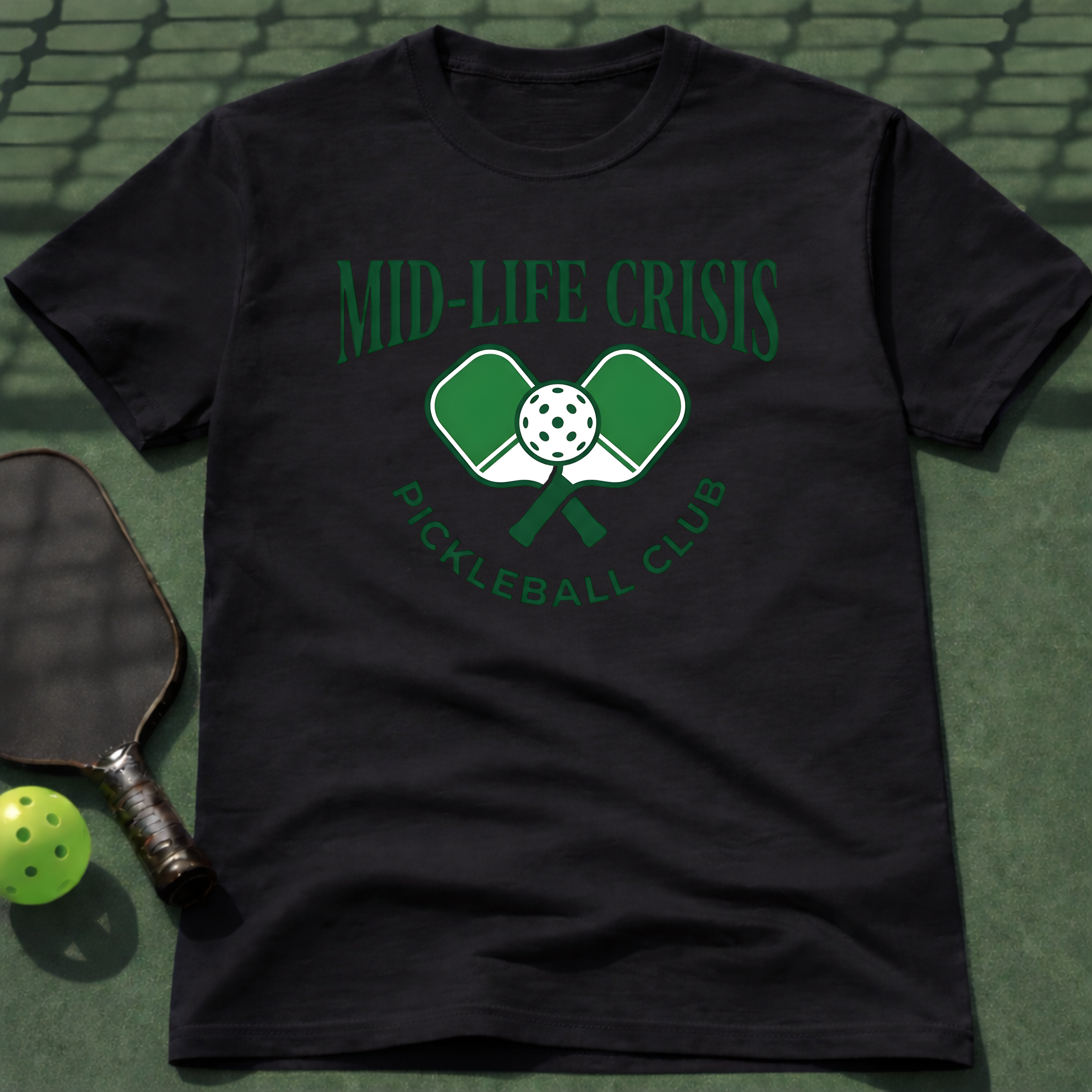 Mid-Life Crisis Pickleball Club T-Shirt