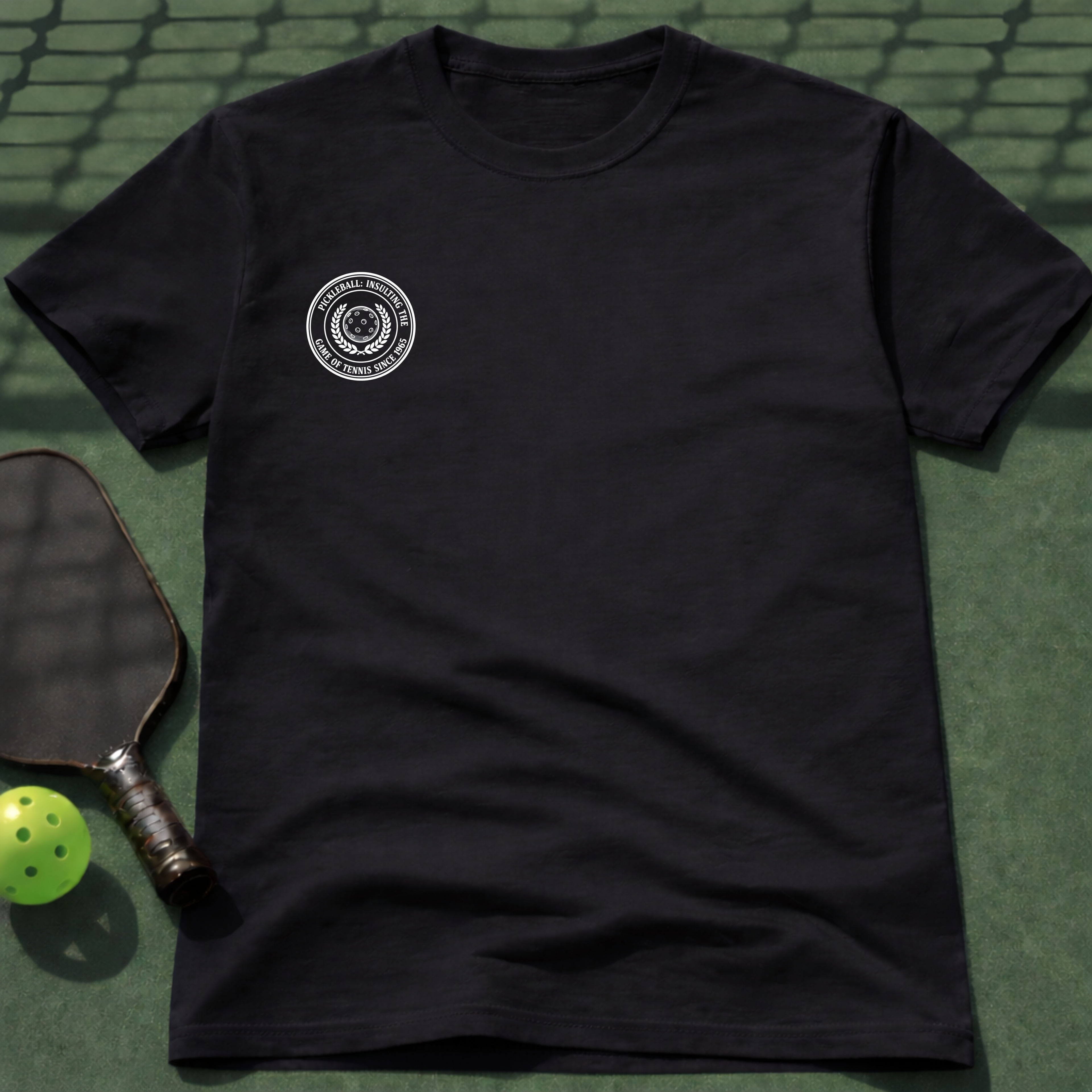 Pickleball insulting the game of tennis T-Shirt (Chest Print)