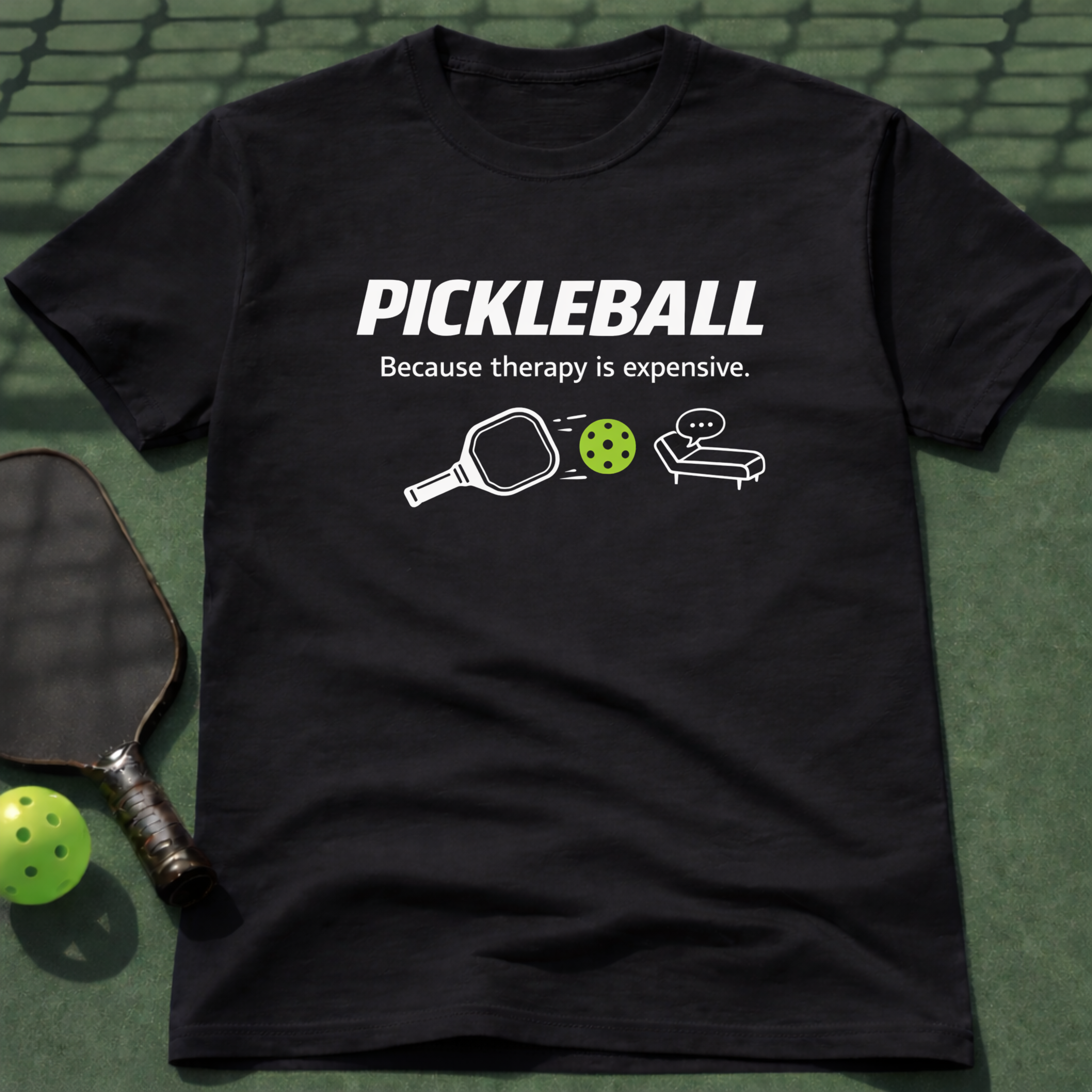 Pickleball Because Therapy Is Expensive. T-Shirt