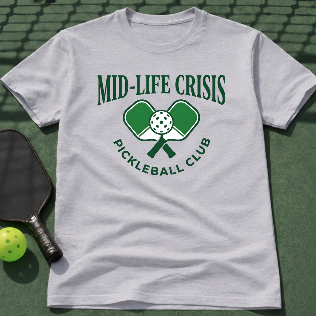 Mid-Life Crisis Pickleball Club T-Shirt
