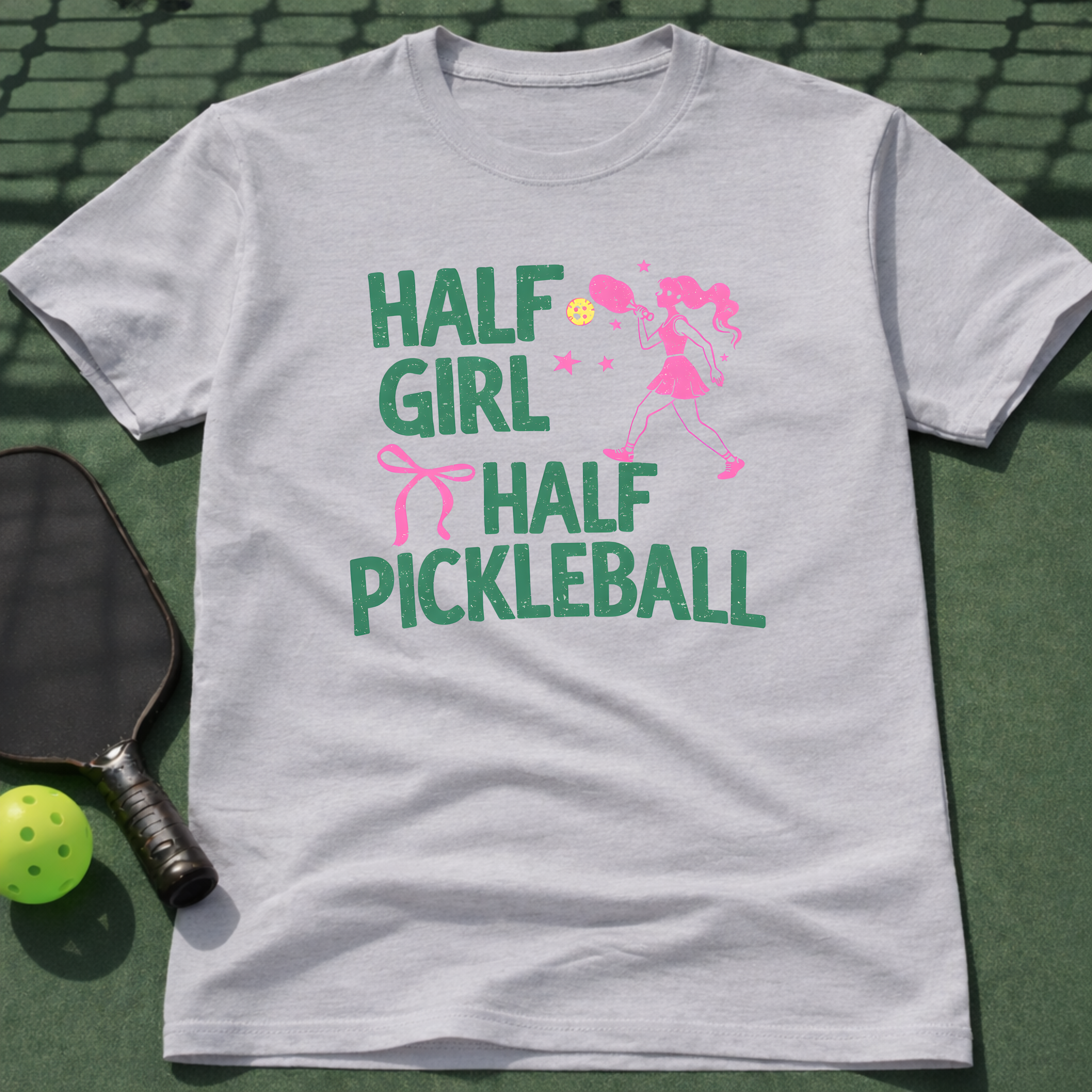 Half Girl Half Pickleball T-Shirt