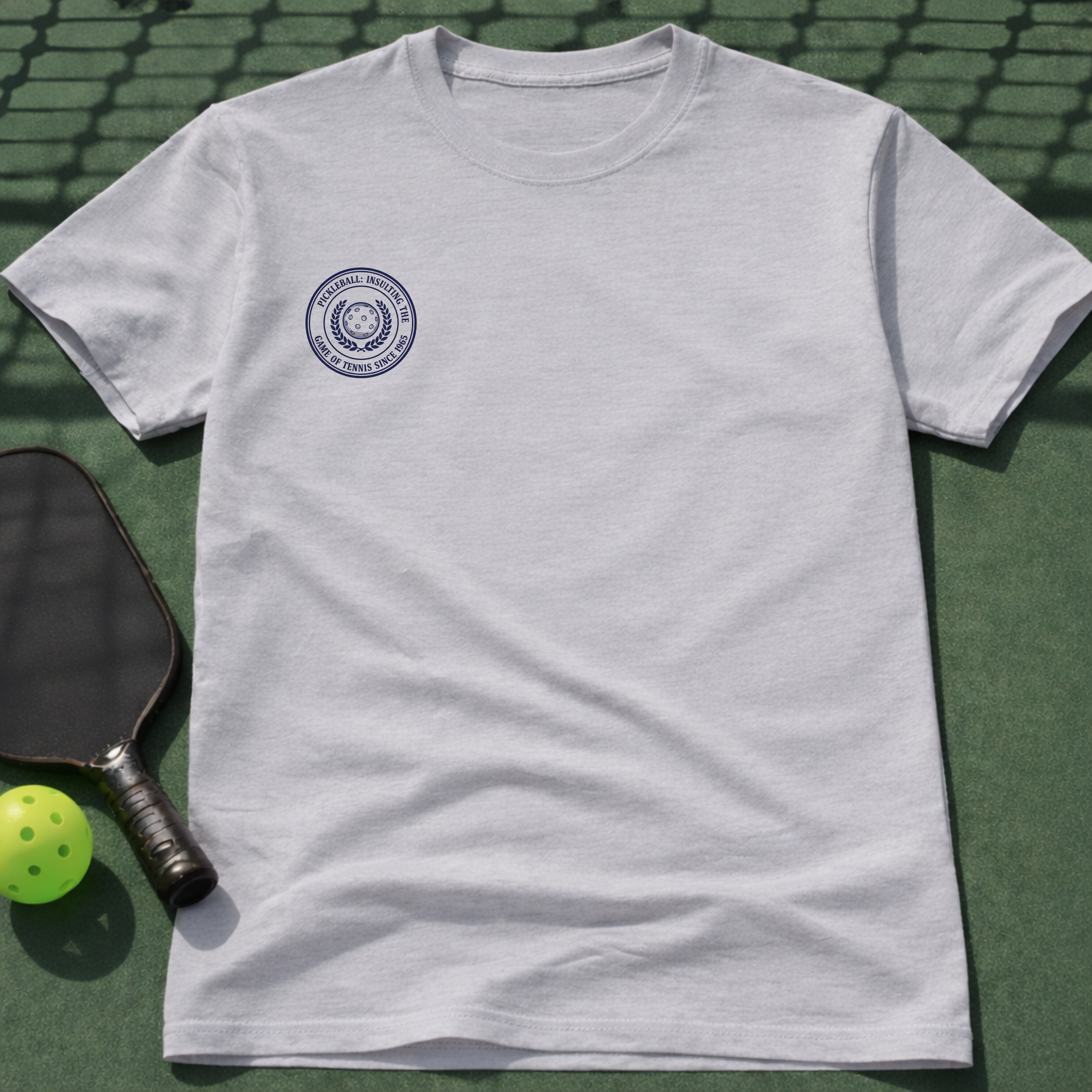 Pickleball insulting the game of tennis T-Shirt (Chest Print)