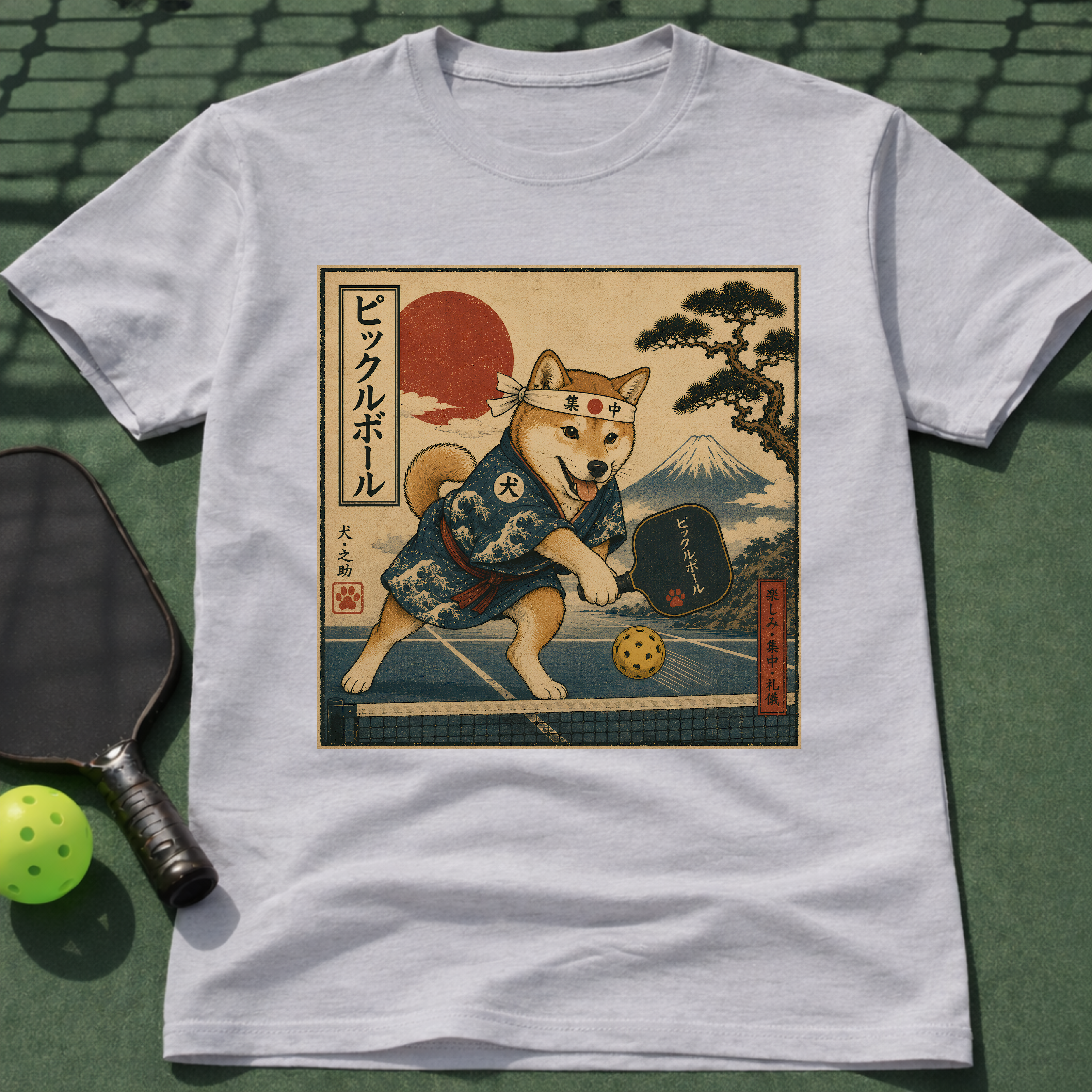 Vintage Japanese Dog Pickleball T-Shirt