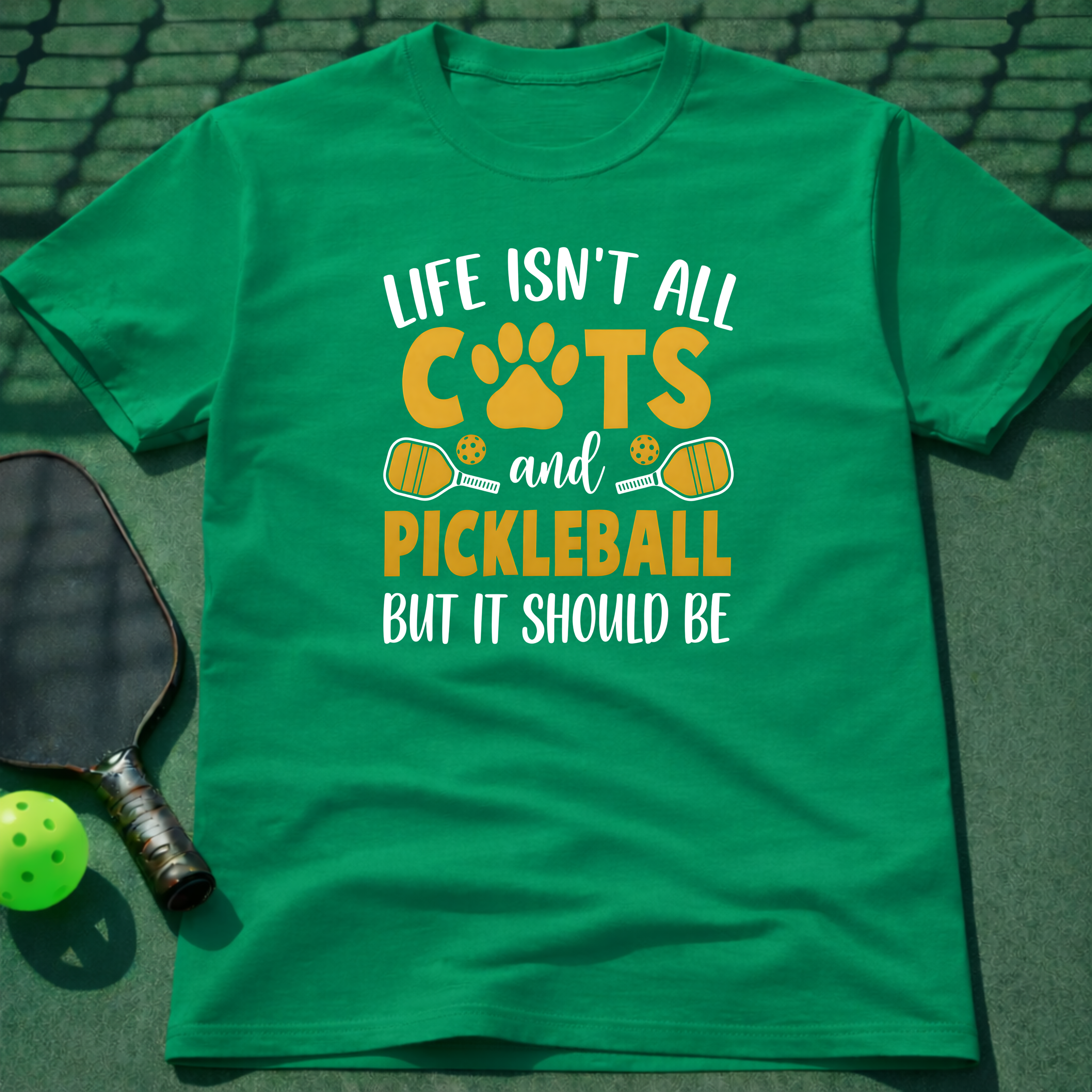 Life Isn't All Cats And Pickleball But It Should Be T-Shirt