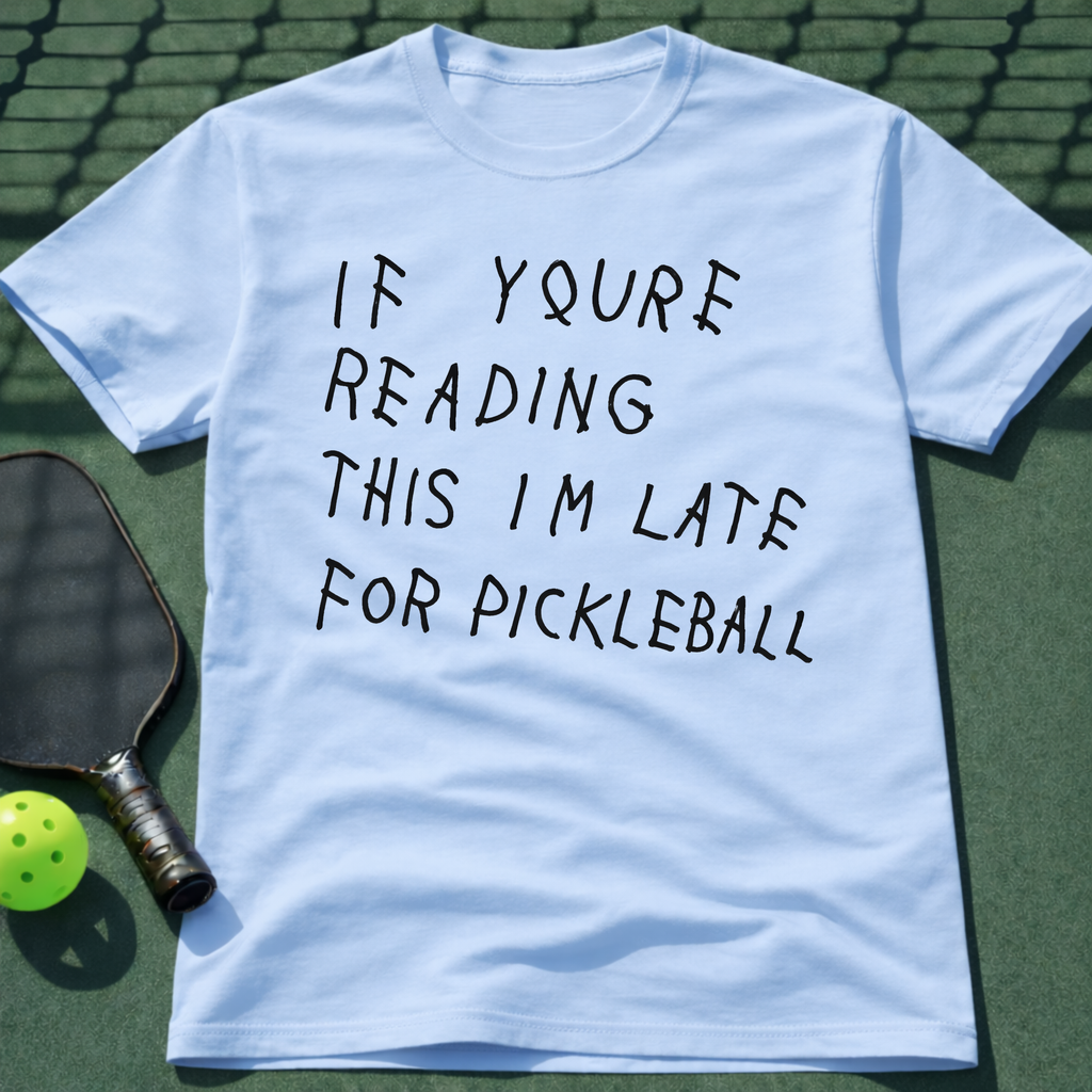 If Youre Reading This Im Late For Pickleball T-Shirt