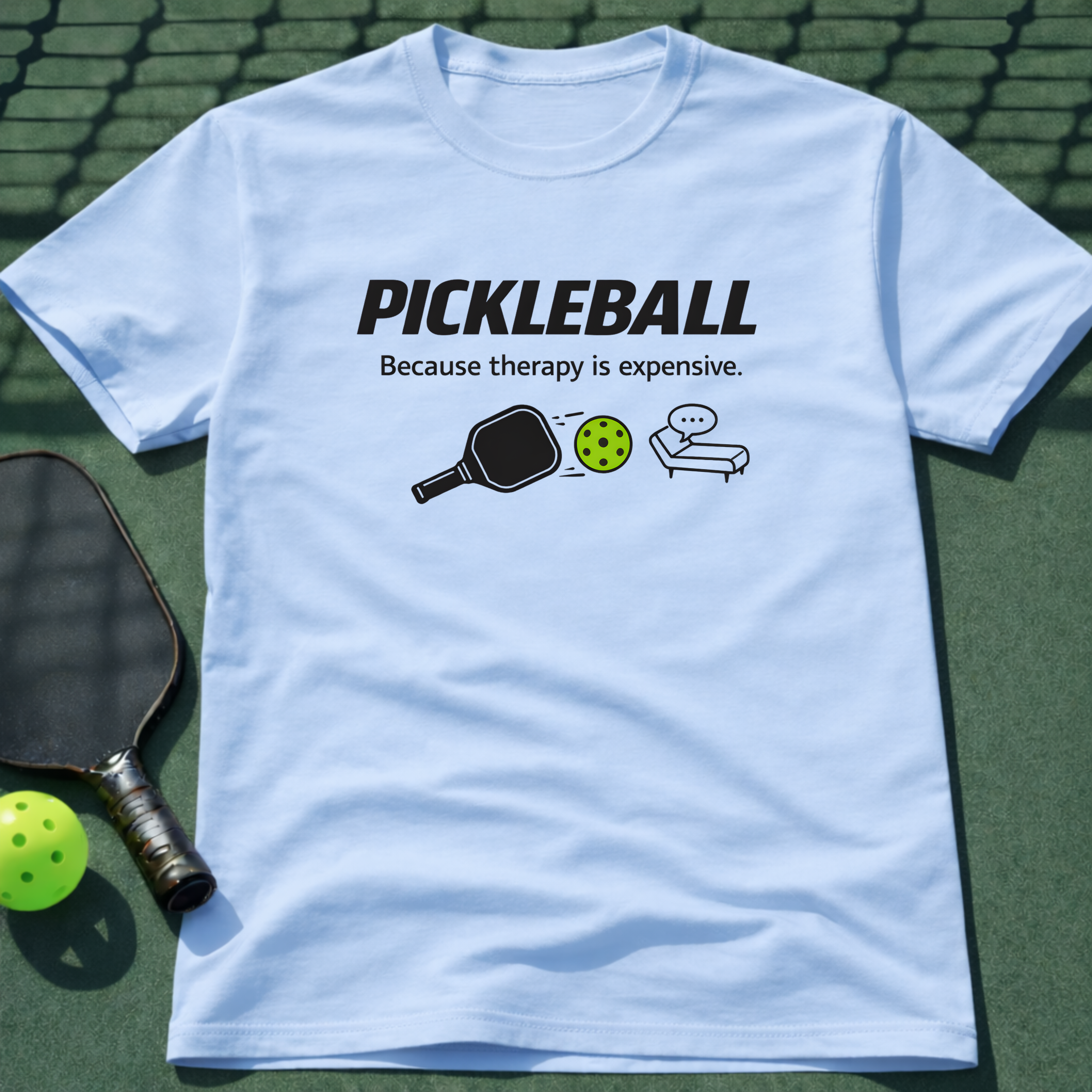Pickleball Because Therapy Is Expensive. T-Shirt