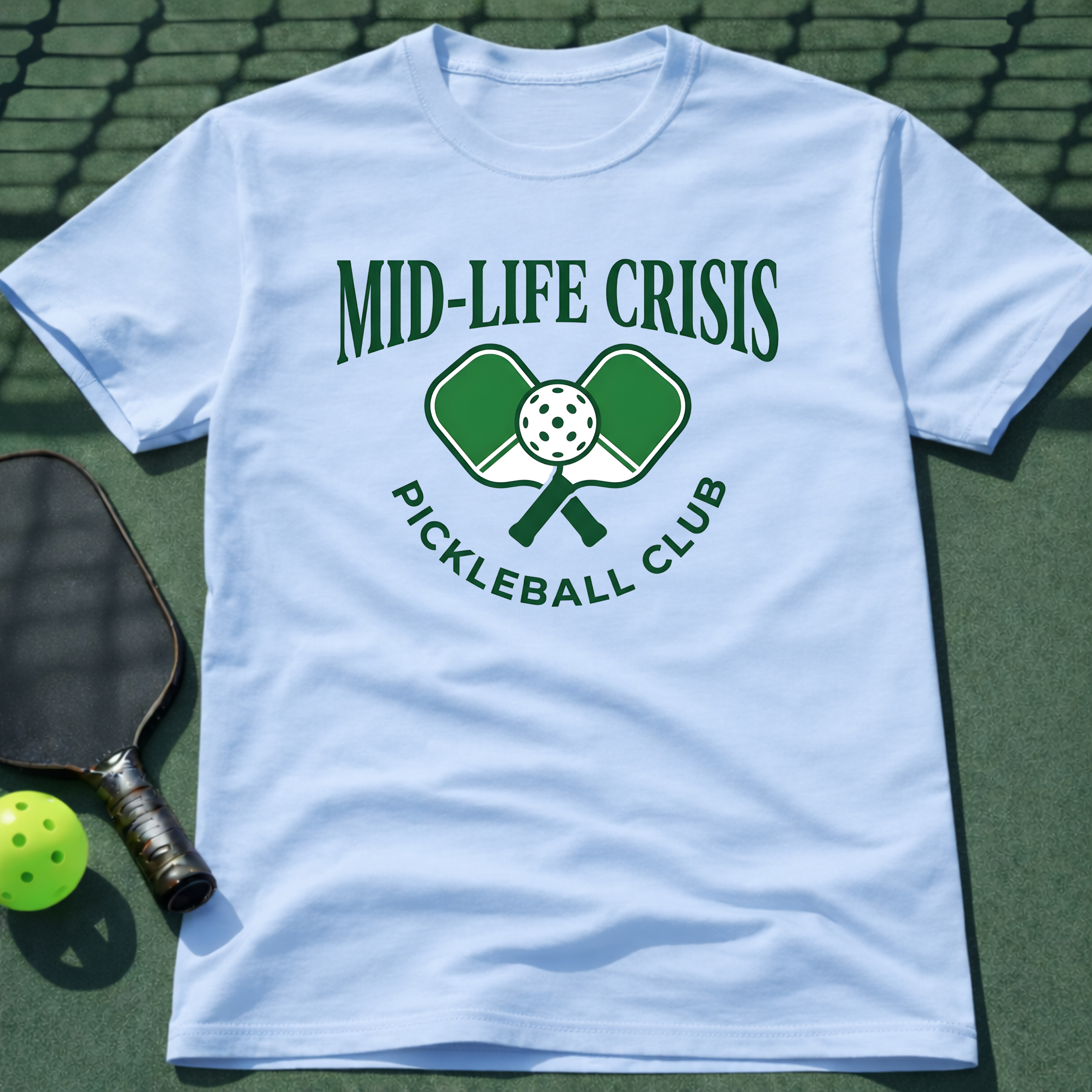 Mid-Life Crisis Pickleball Club T-Shirt