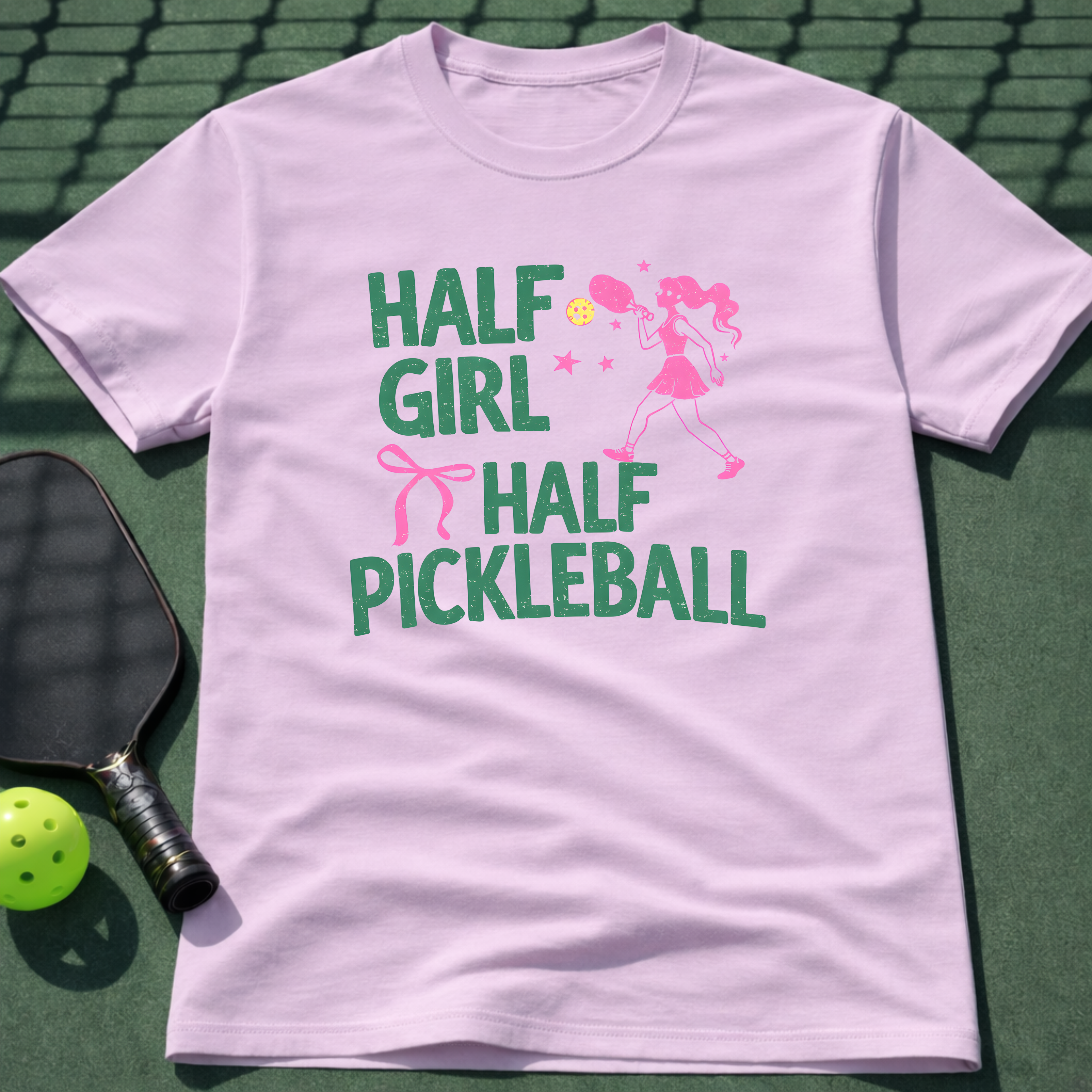 Half Girl Half Pickleball T-Shirt