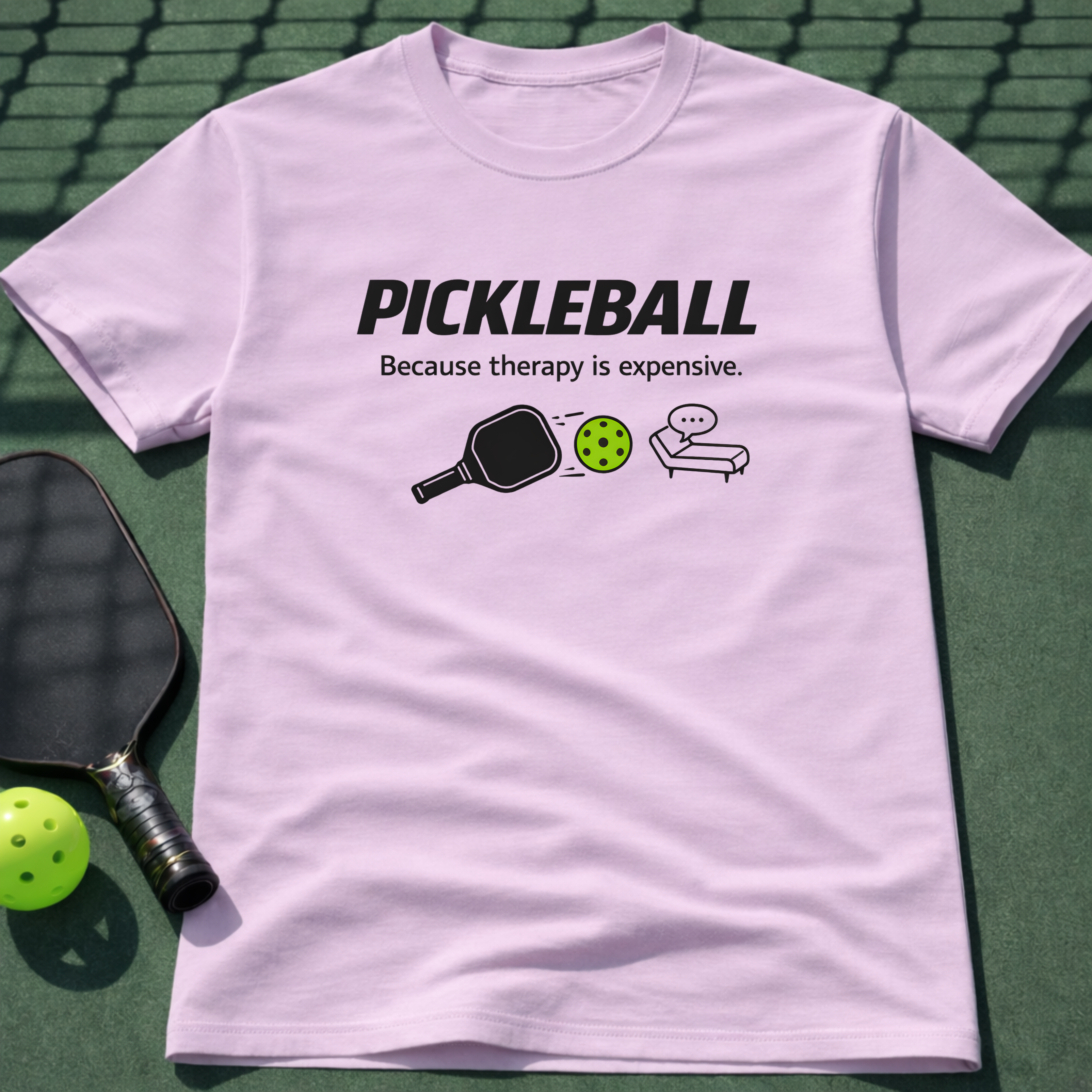 Pickleball Because Therapy Is Expensive. T-Shirt