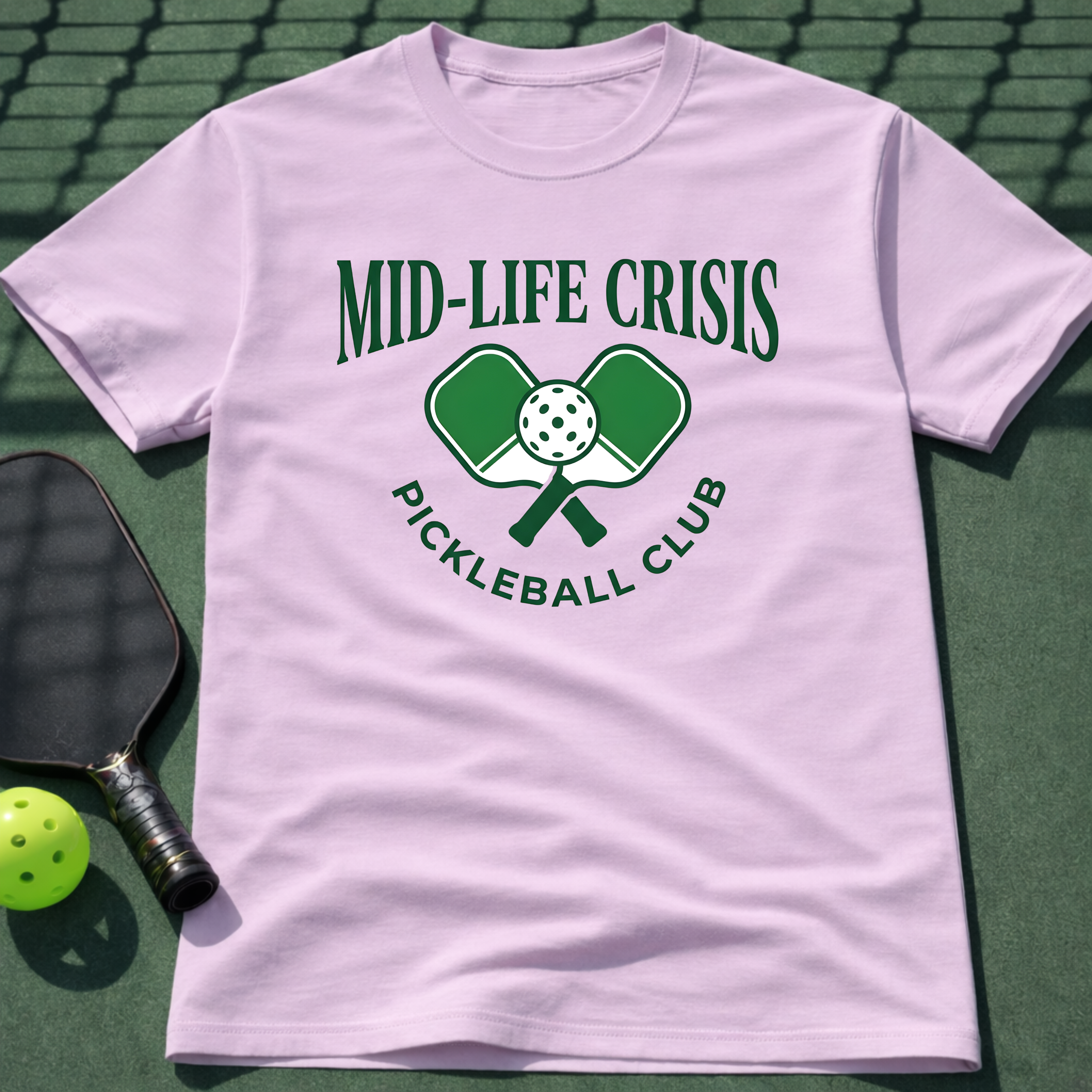 Mid-Life Crisis Pickleball Club T-Shirt
