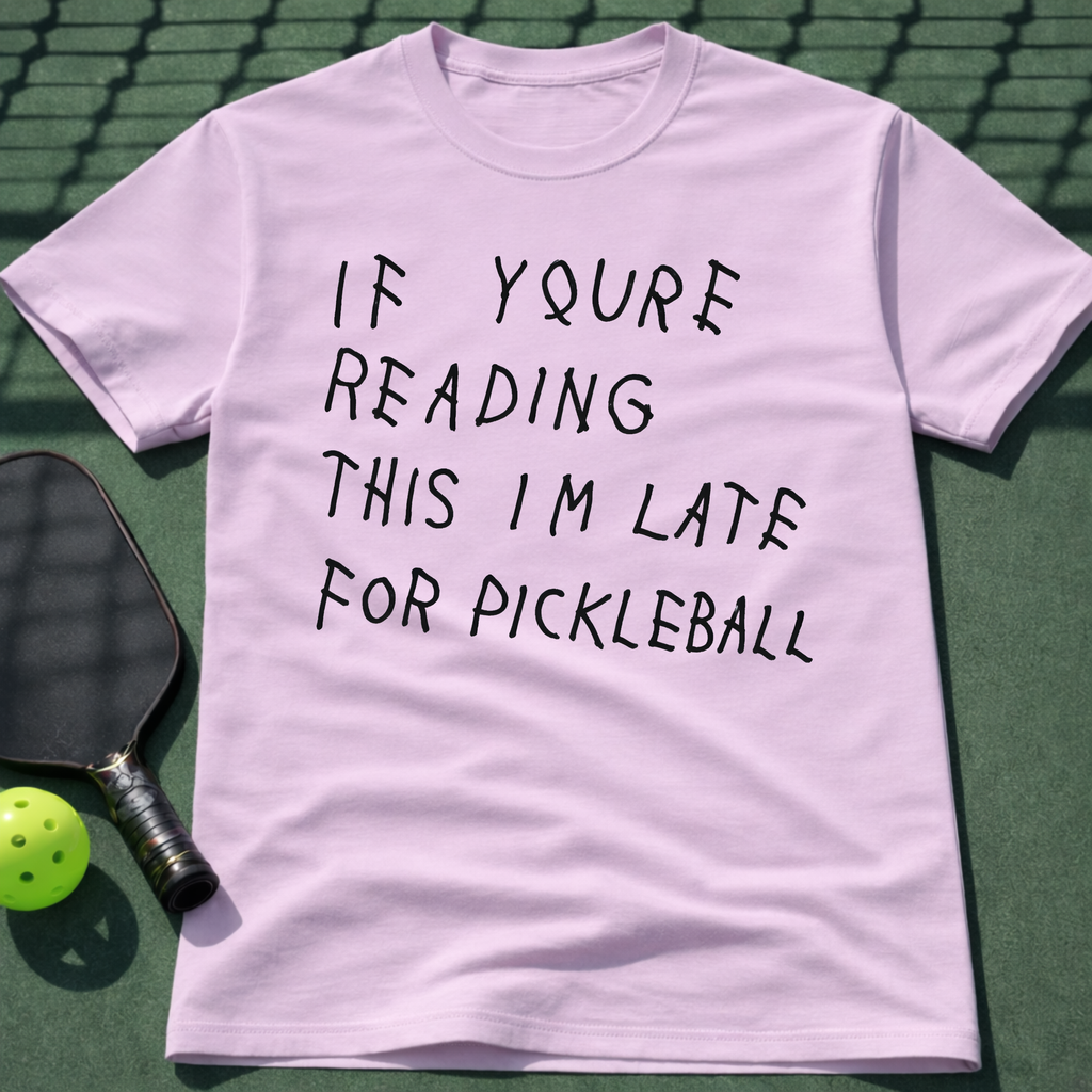 If Youre Reading This Im Late For Pickleball T-Shirt
