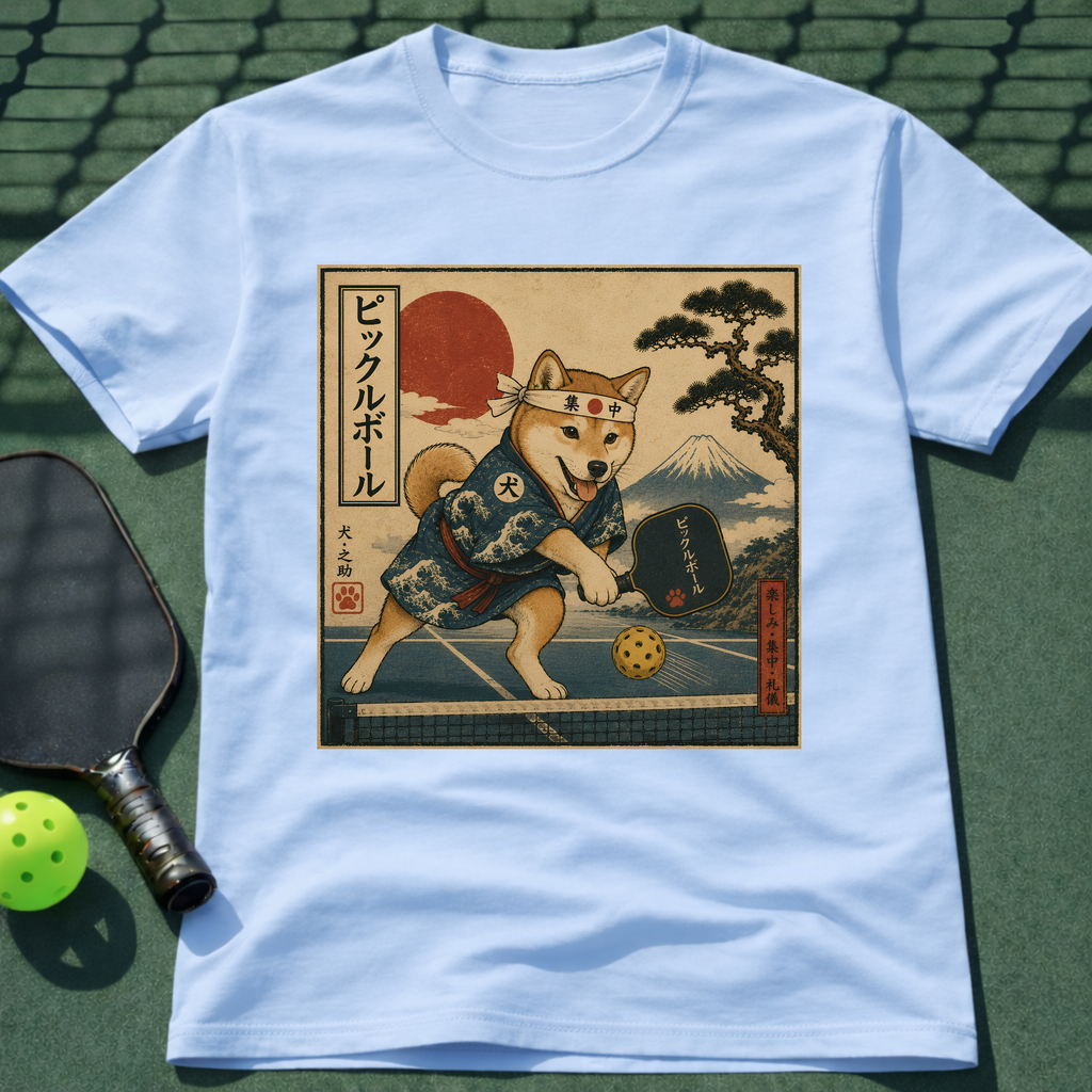 Vintage Japanese Dog Pickleball T-Shirt