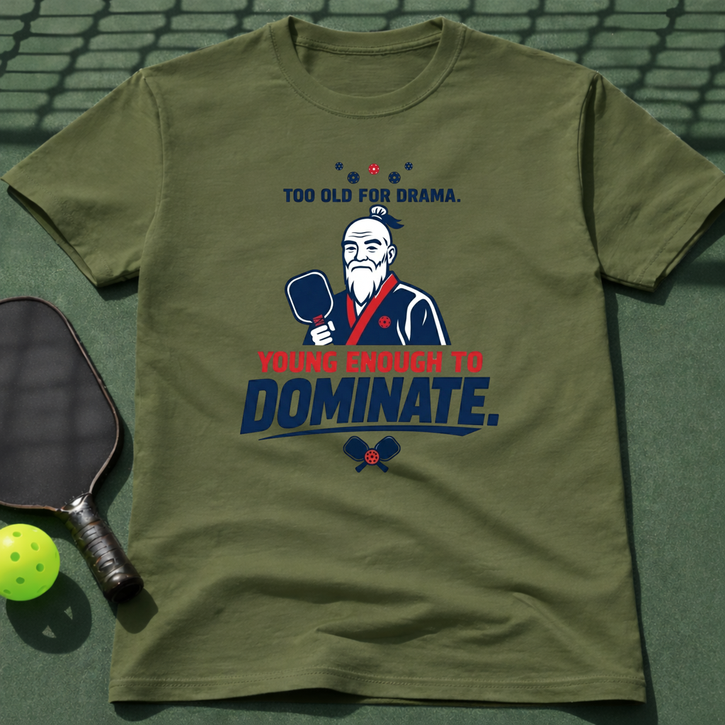 Too Old For Drama. Young Enough To Dominate. T-Shirt