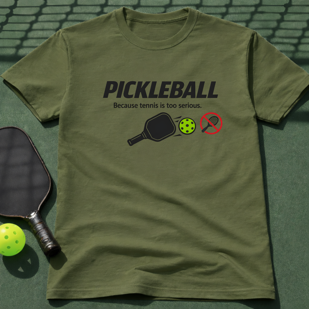 Pickleball Because Tennis Is Too Serious. T-Shirt