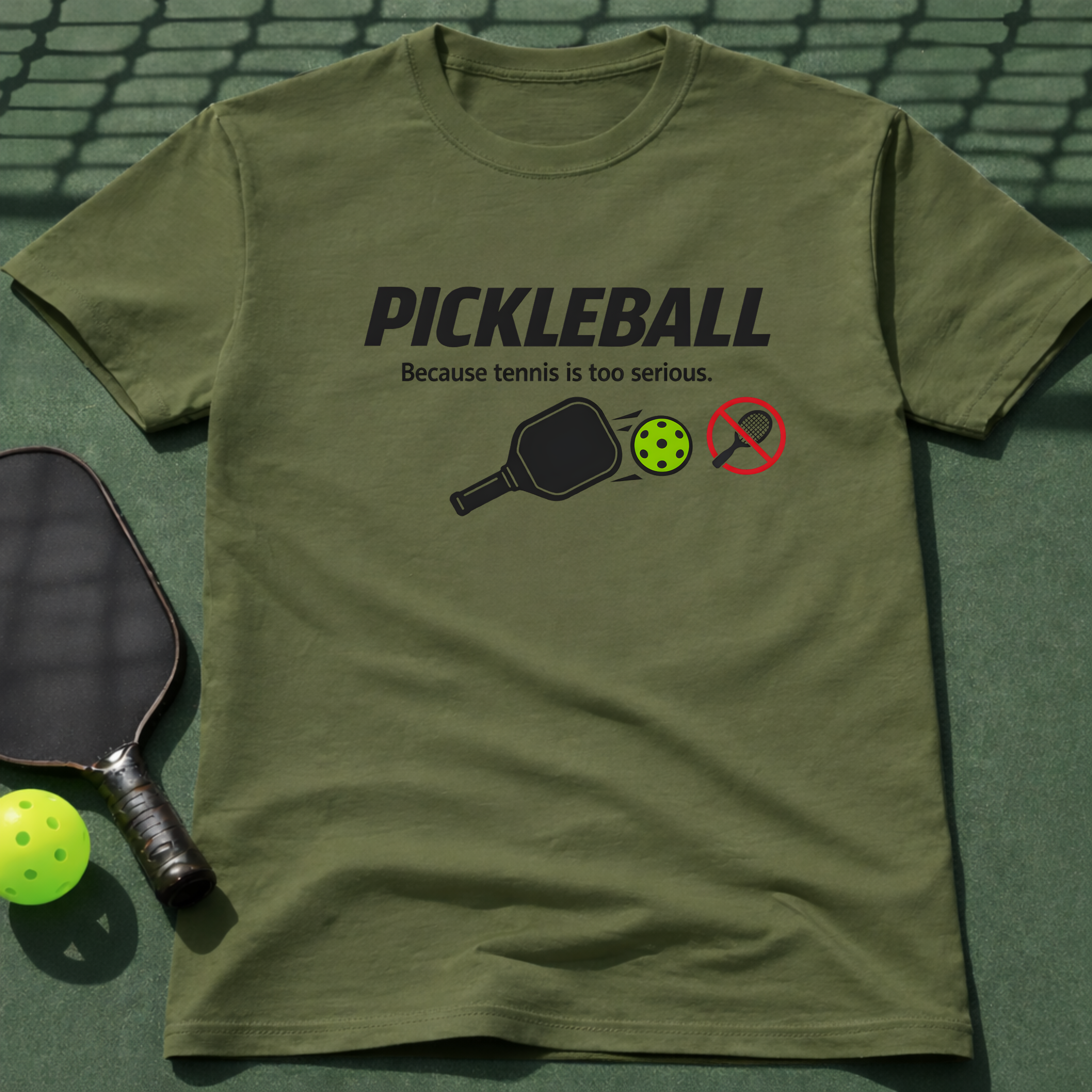 Pickleball Because Tennis Is Too Serious. T-Shirt
