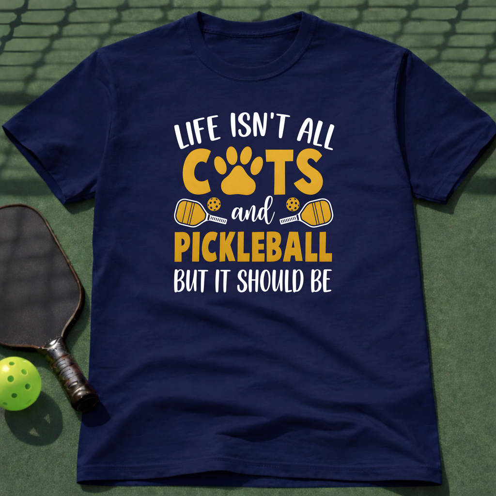 Life Isn't All Cats And Pickleball But It Should Be T-Shirt