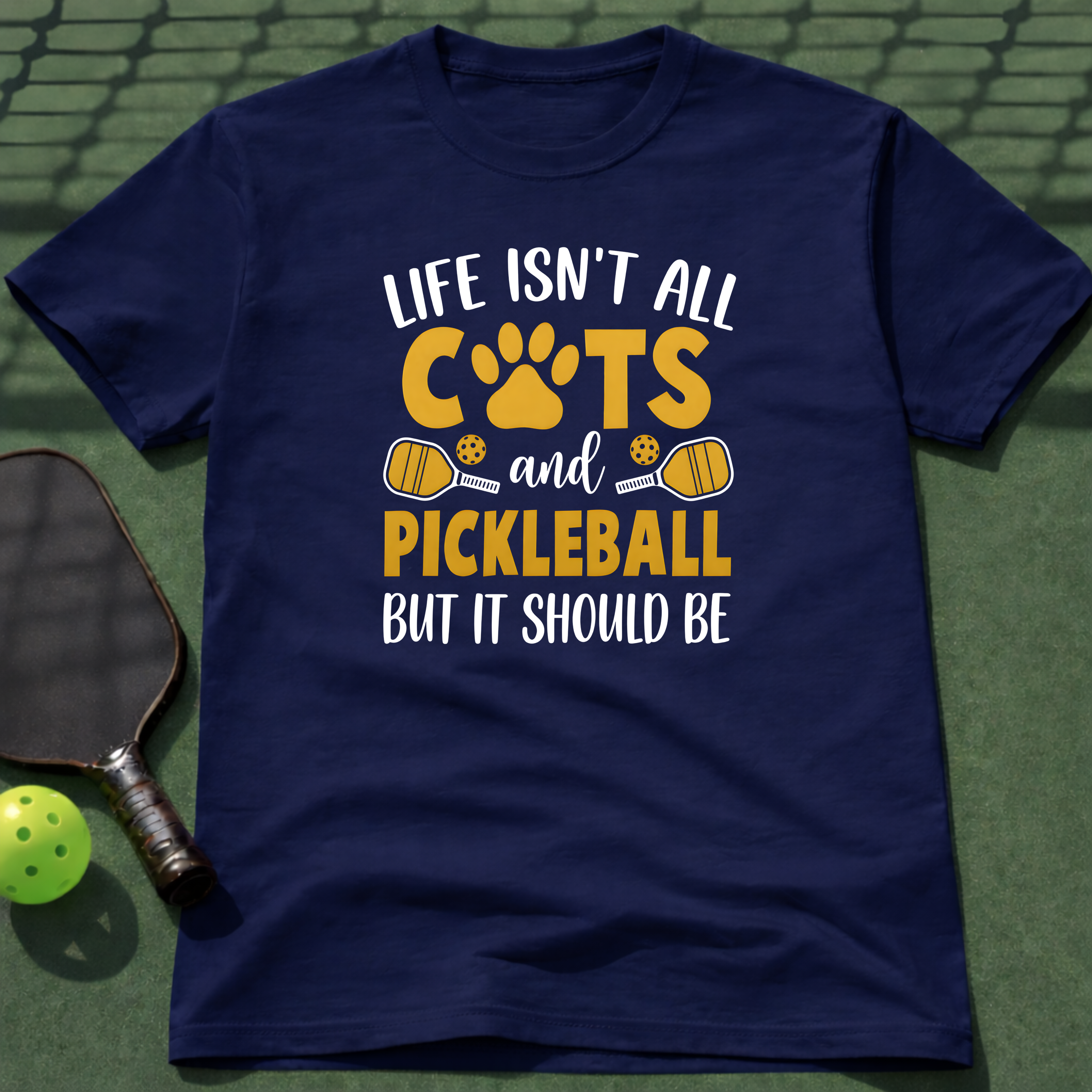 Life Isn't All Cats And Pickleball But It Should Be T-Shirt
