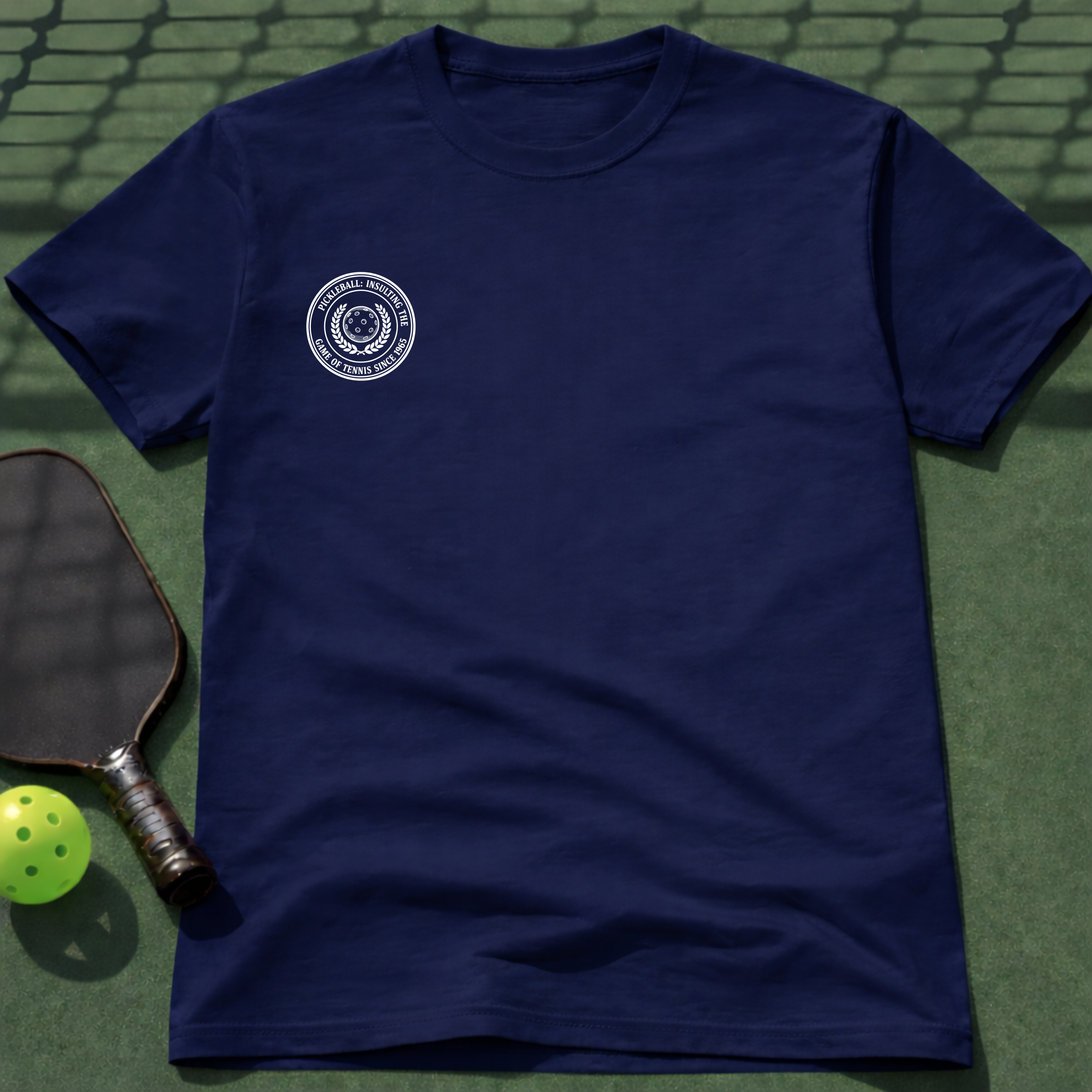 Pickleball insulting the game of tennis T-Shirt (Chest Print)