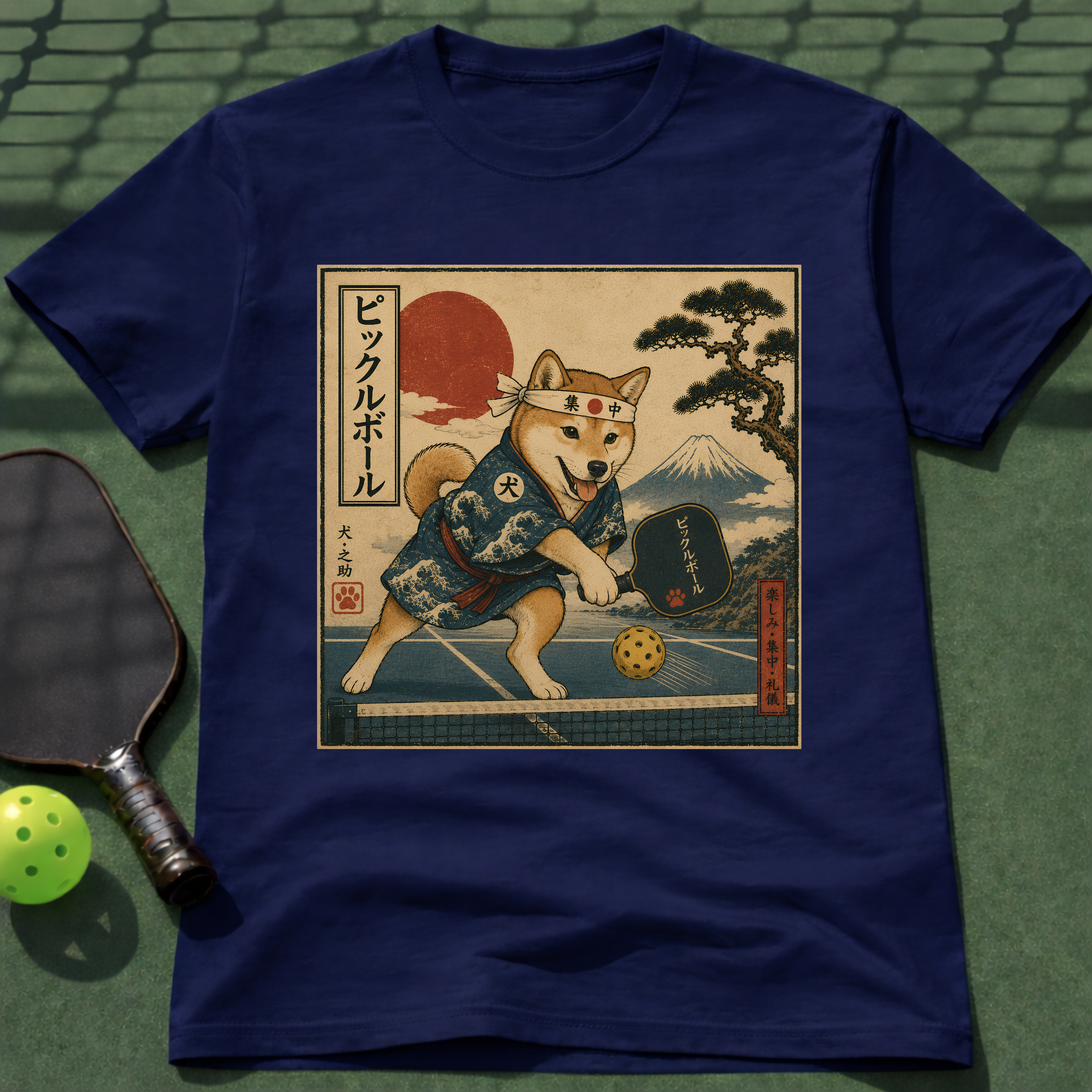 Vintage Japanese Dog Pickleball T-Shirt