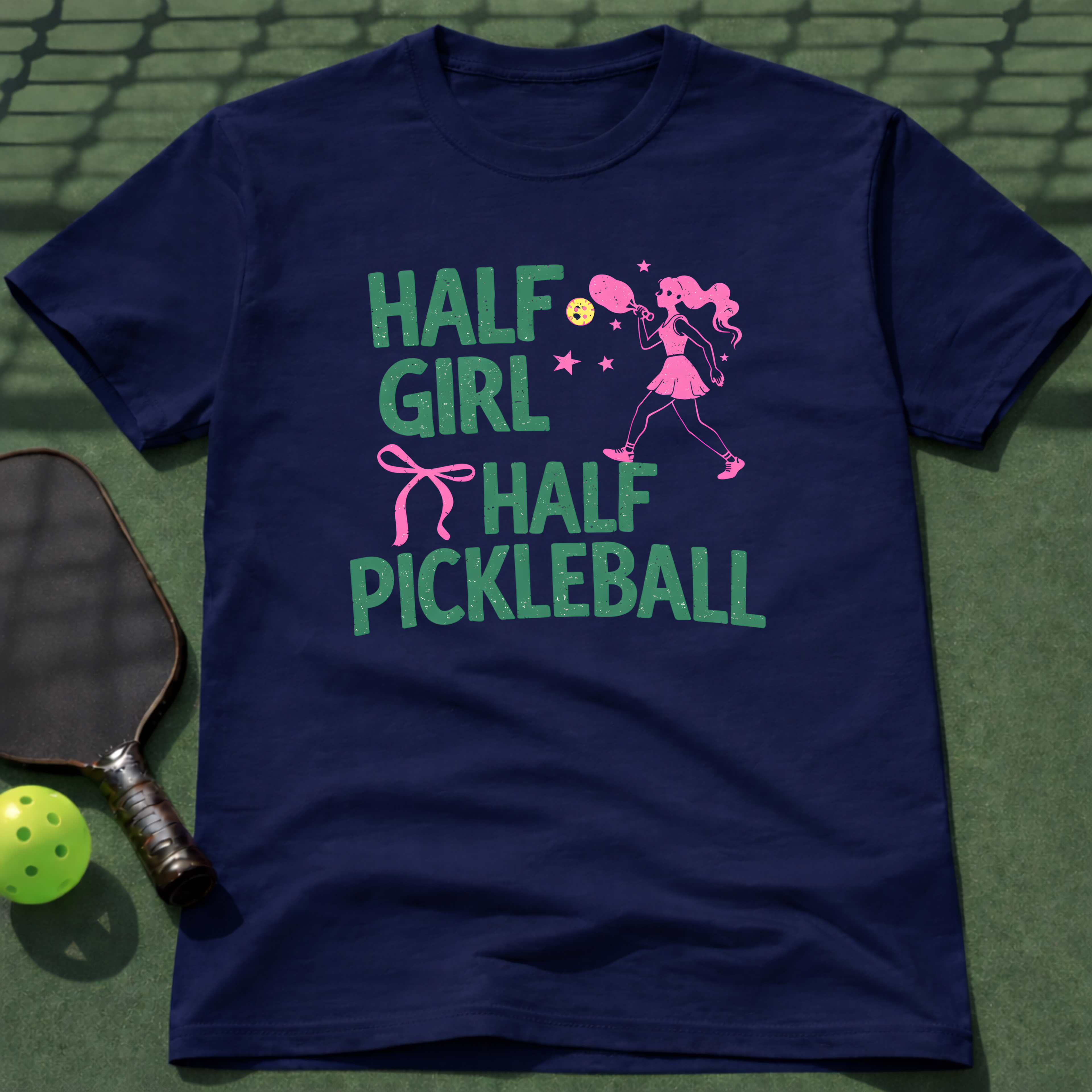 Half Girl Half Pickleball T-Shirt