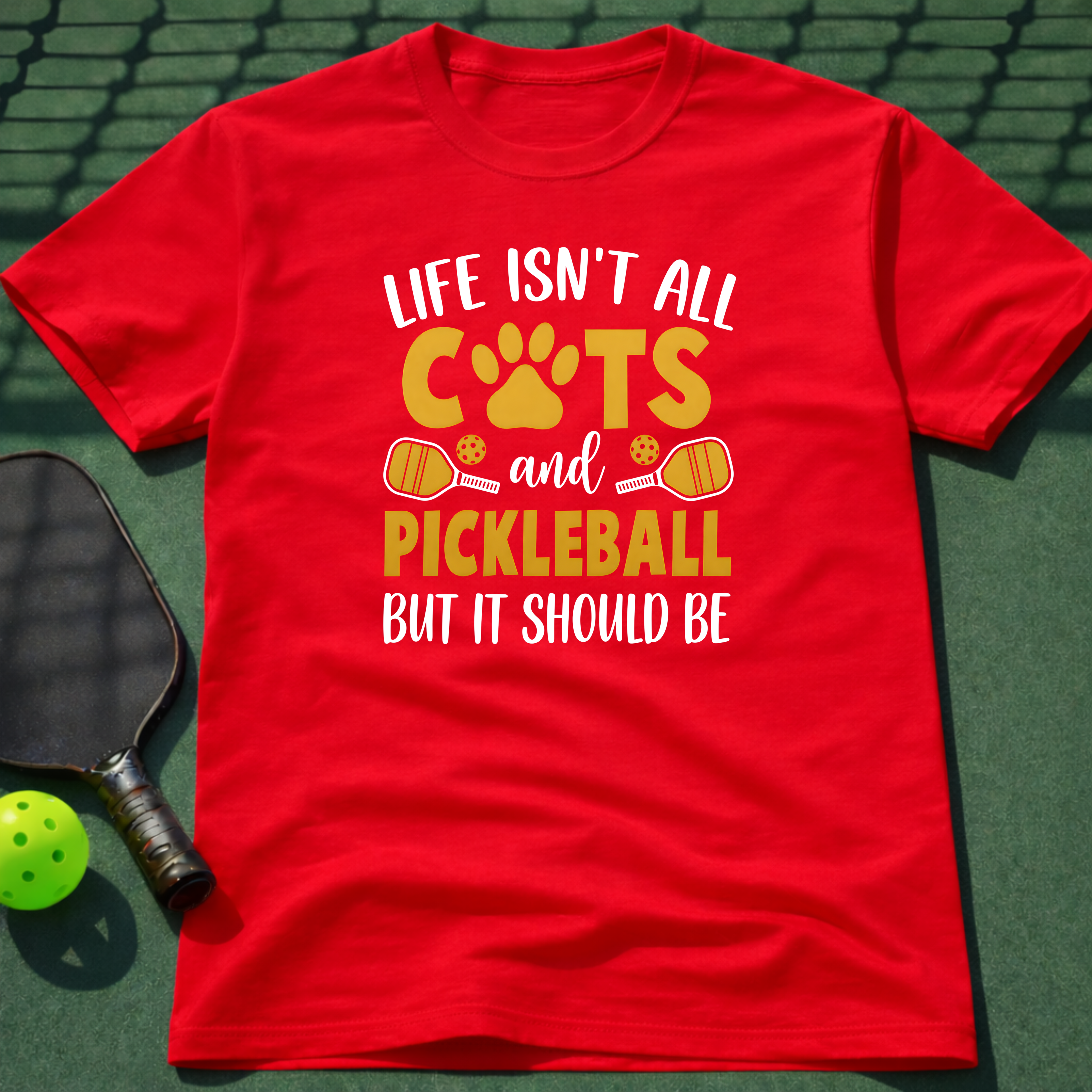 Life Isn't All Cats And Pickleball But It Should Be T-Shirt