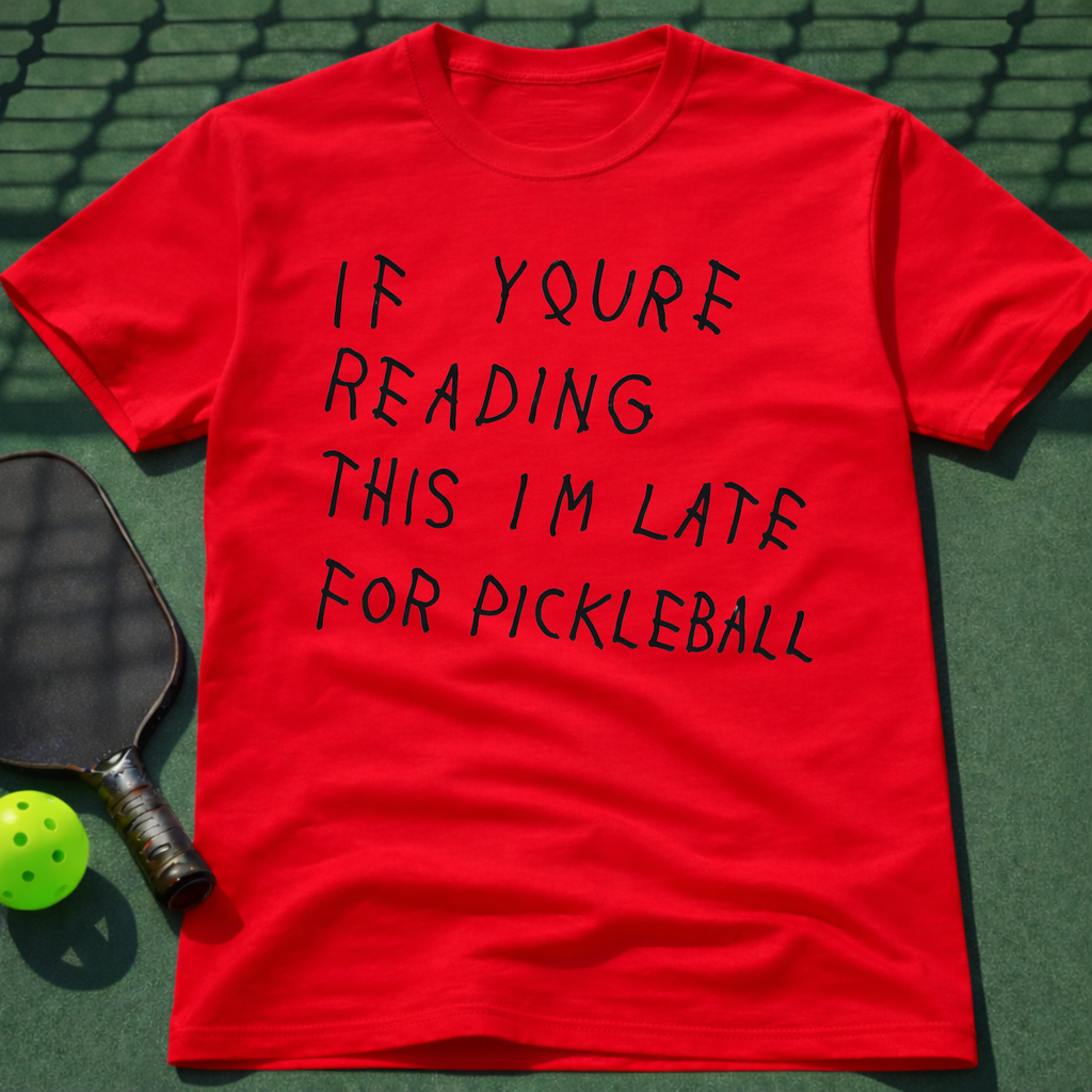 If Youre Reading This Im Late For Pickleball T-Shirt