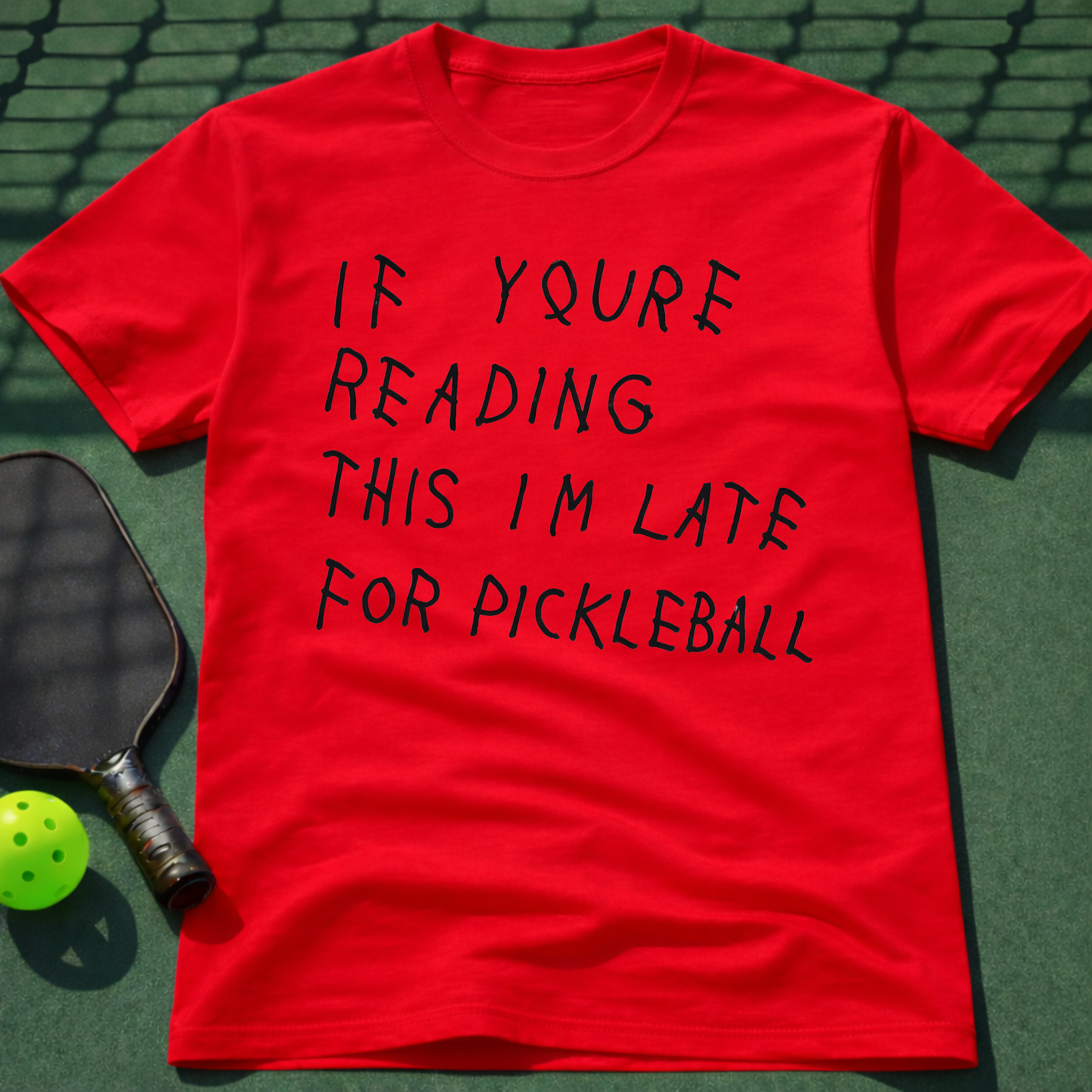 If Youre Reading This Im Late For Pickleball T-Shirt
