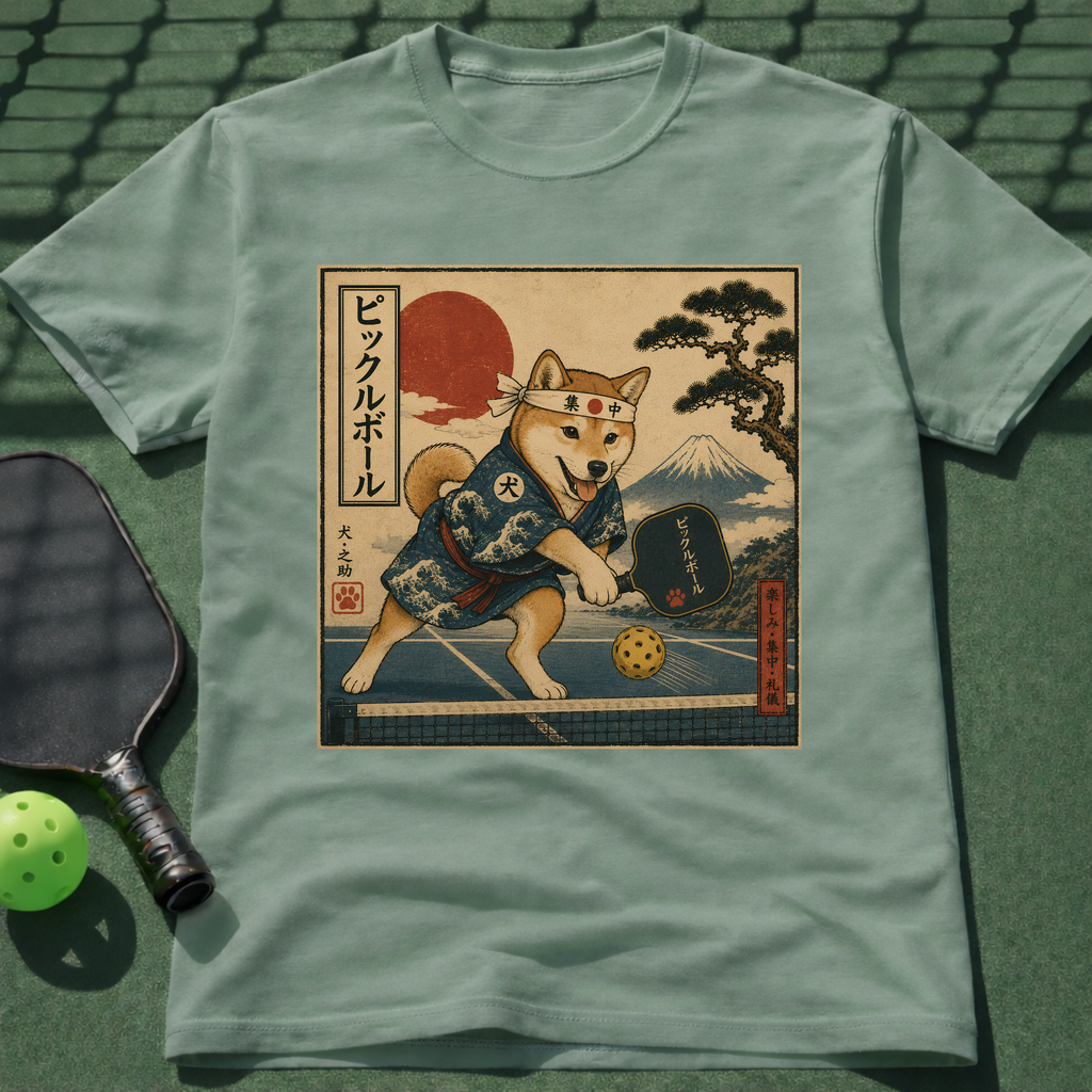 Vintage Japanese Dog Pickleball T-Shirt