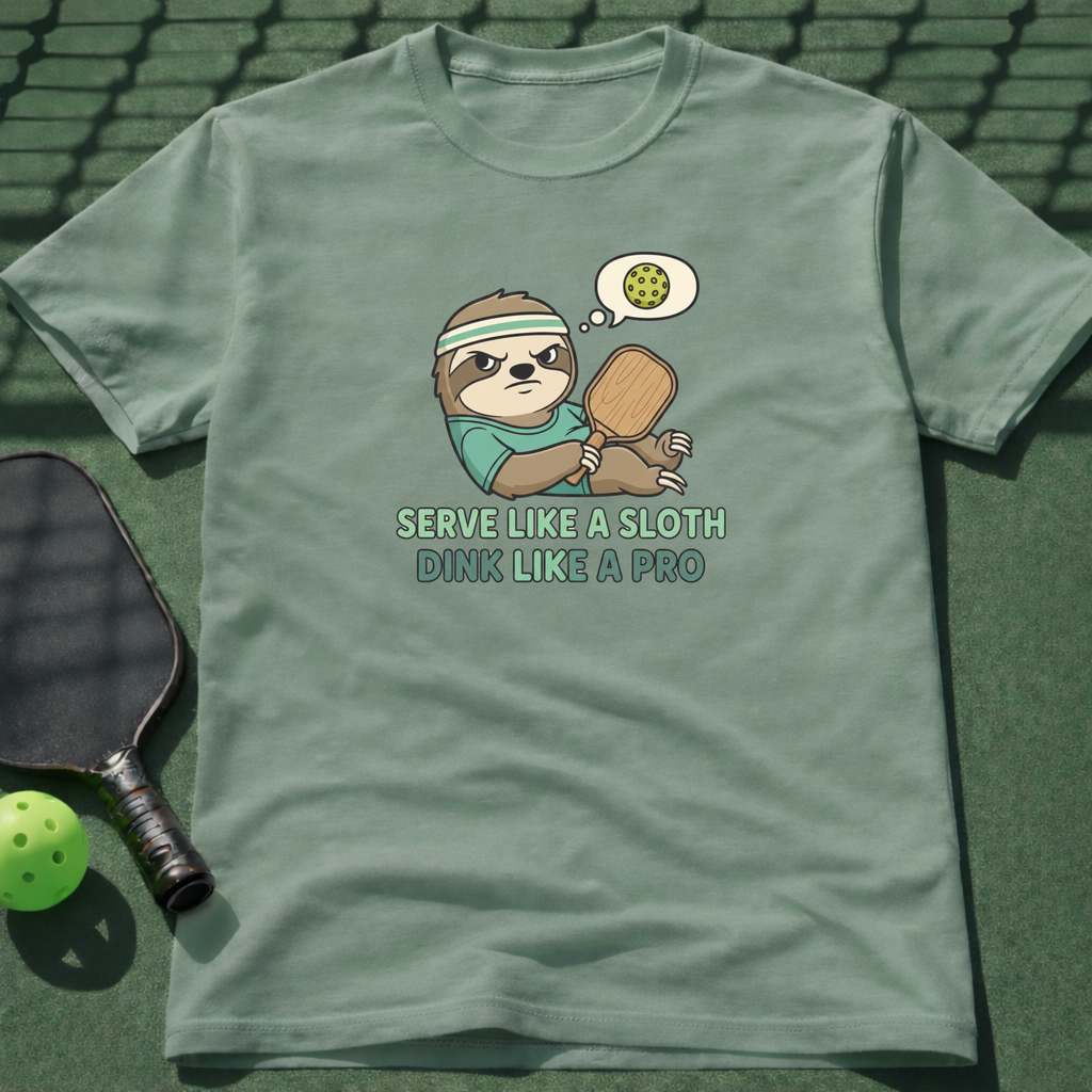 Serve Like A Sloth, Dink Like A Pro T-Shirt