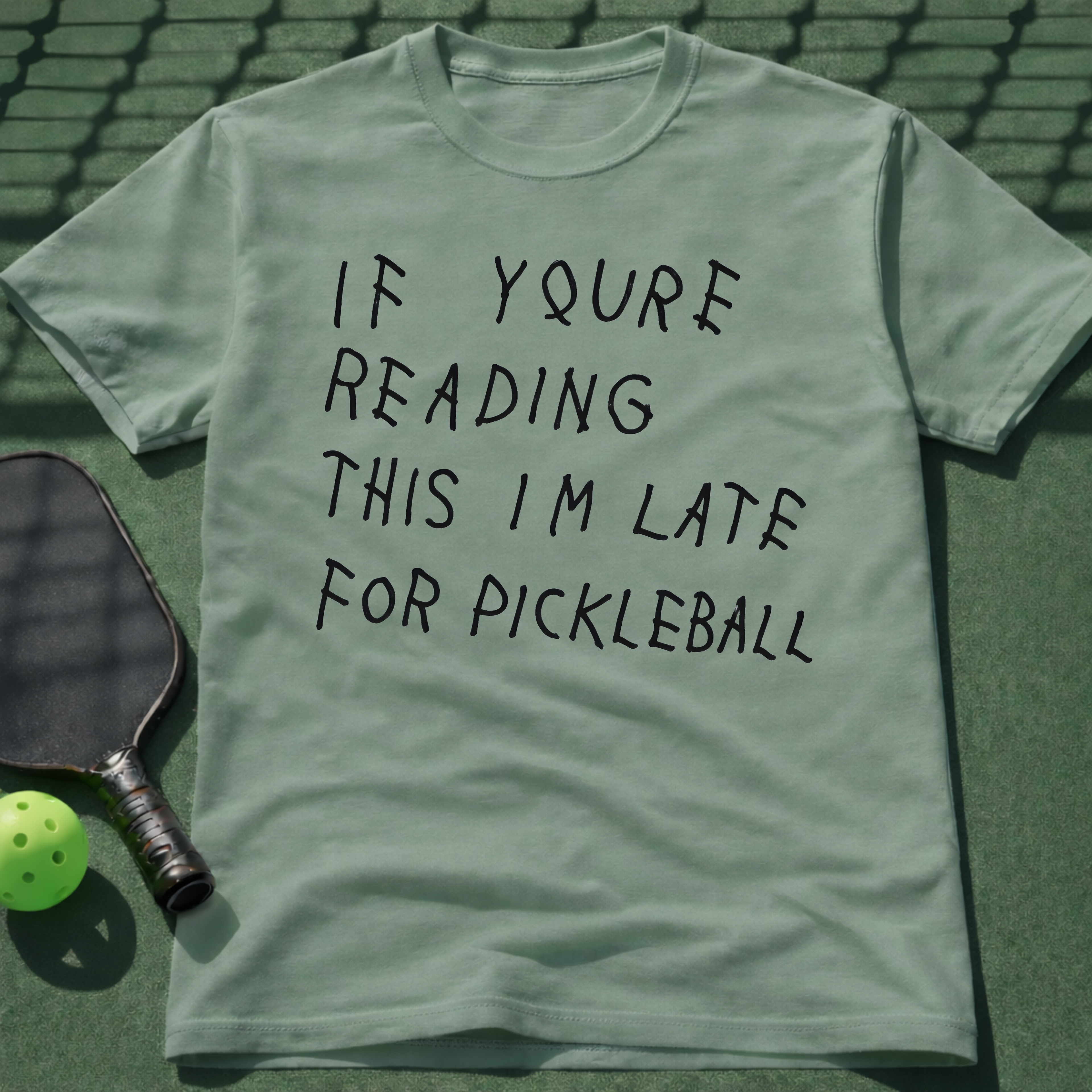 If Youre Reading This Im Late For Pickleball T-Shirt