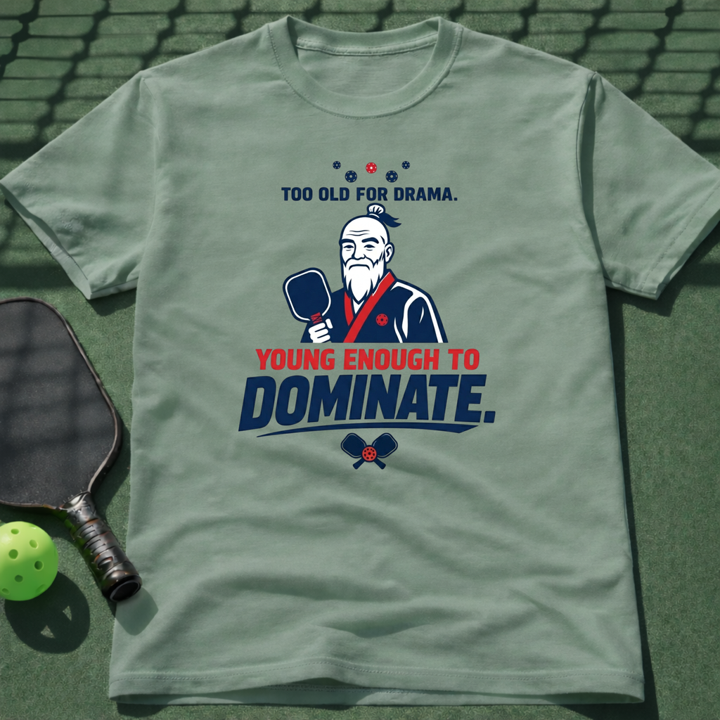 Too Old For Drama. Young Enough To Dominate. T-Shirt