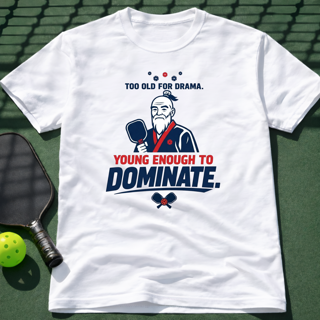 Too Old For Drama. Young Enough To Dominate. T-Shirt