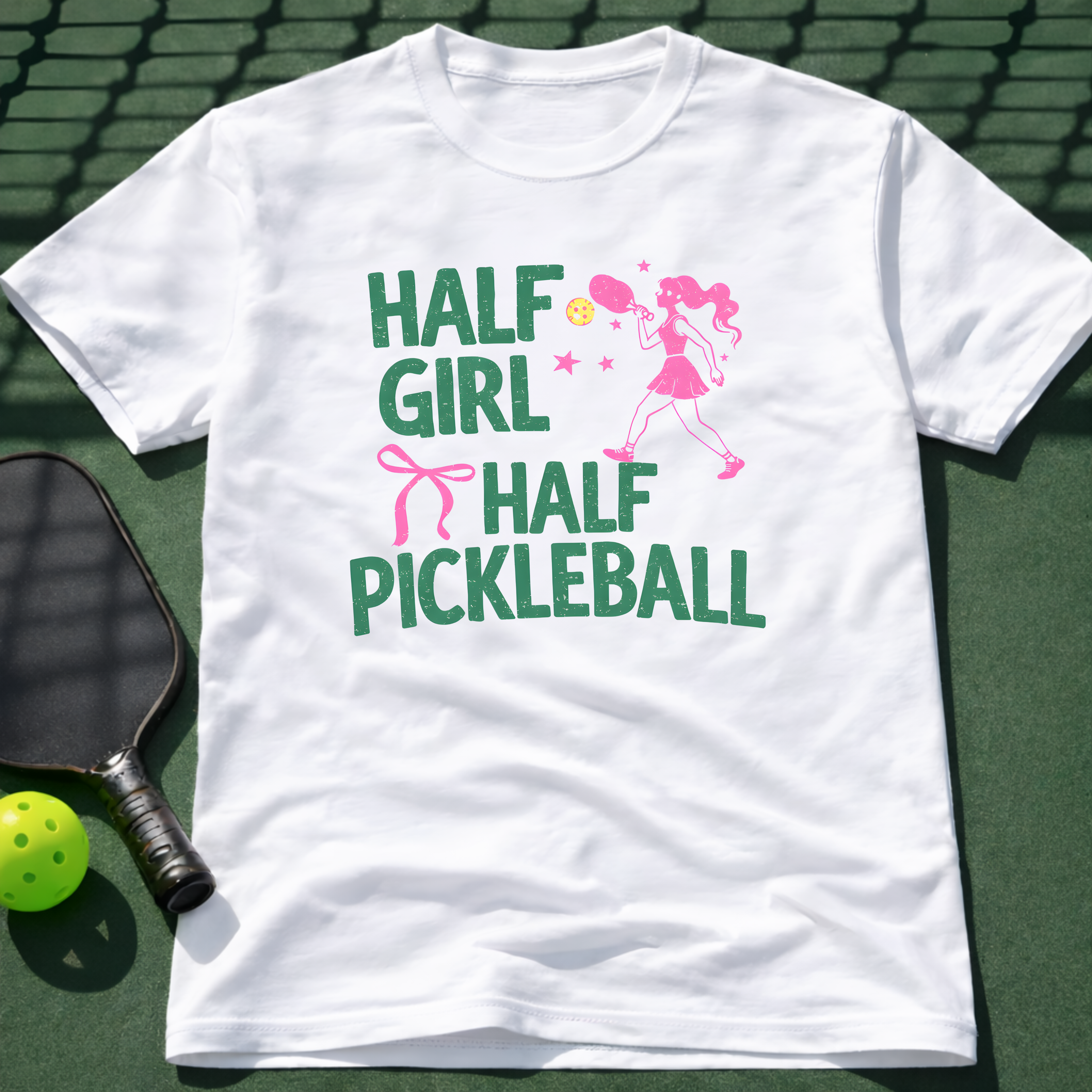 Half Girl Half Pickleball T-Shirt