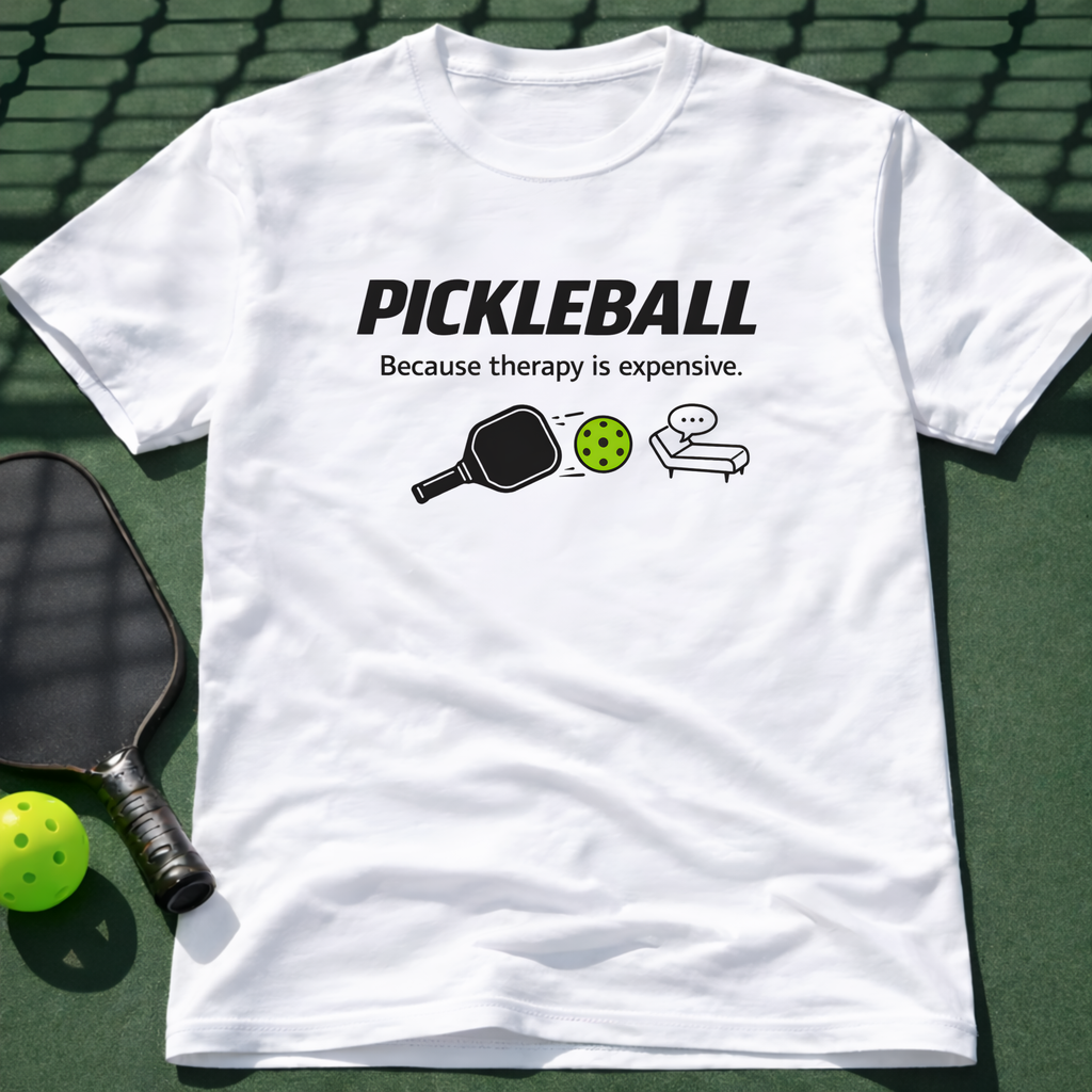 Pickleball Because Therapy Is Expensive. T-Shirt