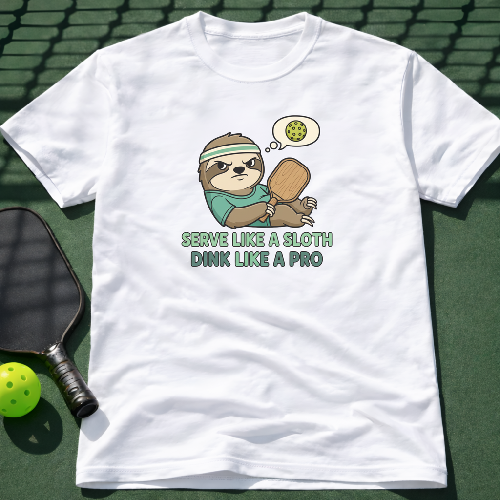 Serve Like A Sloth, Dink Like A Pro T-Shirt