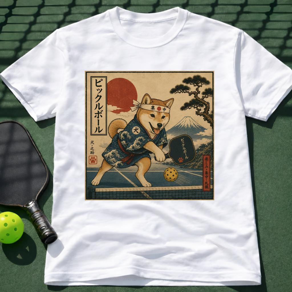 Vintage Japanese Dog Pickleball T-Shirt
