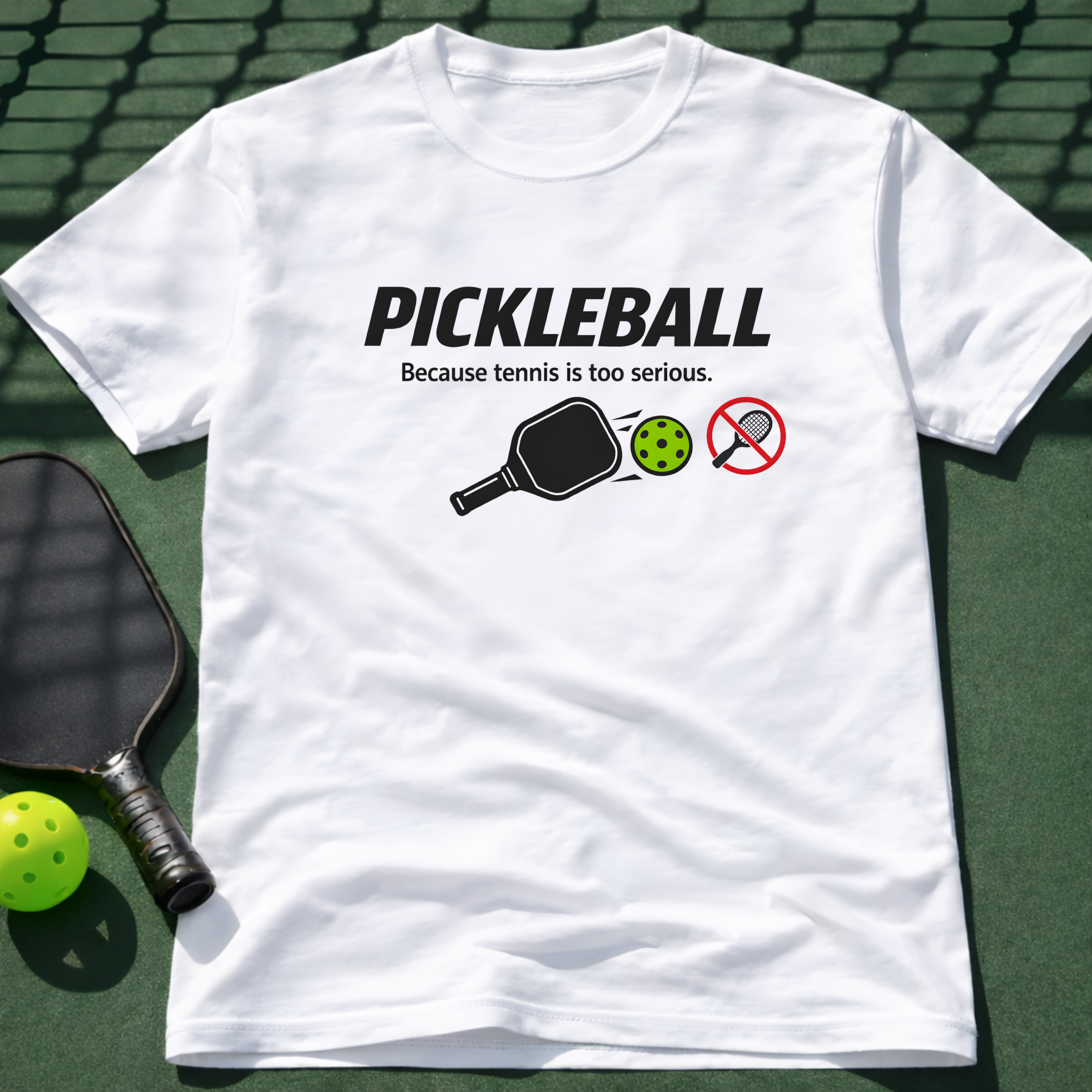 Pickleball Because Tennis Is Too Serious. T-Shirt