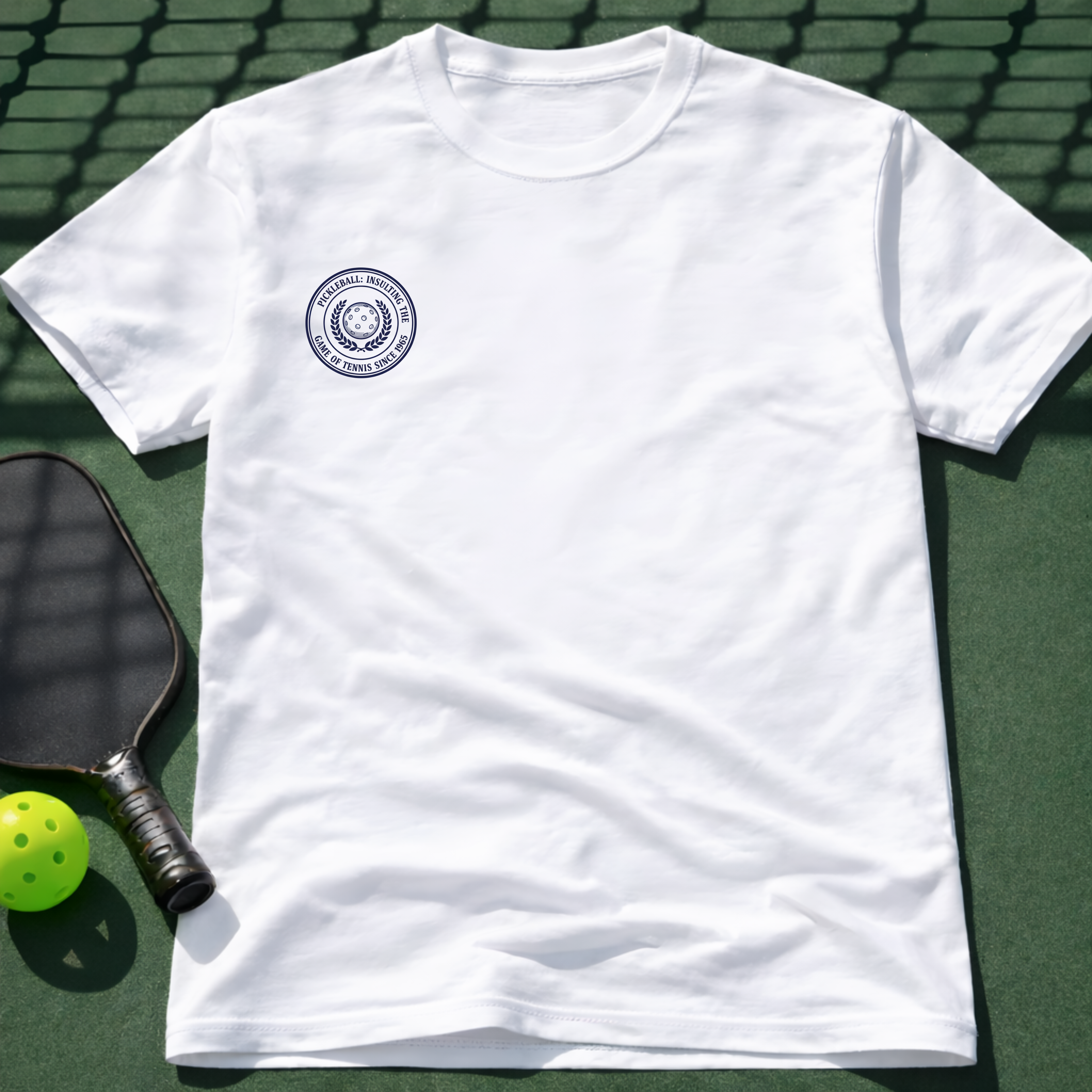 Pickleball insulting the game of tennis T-Shirt (Chest Print)