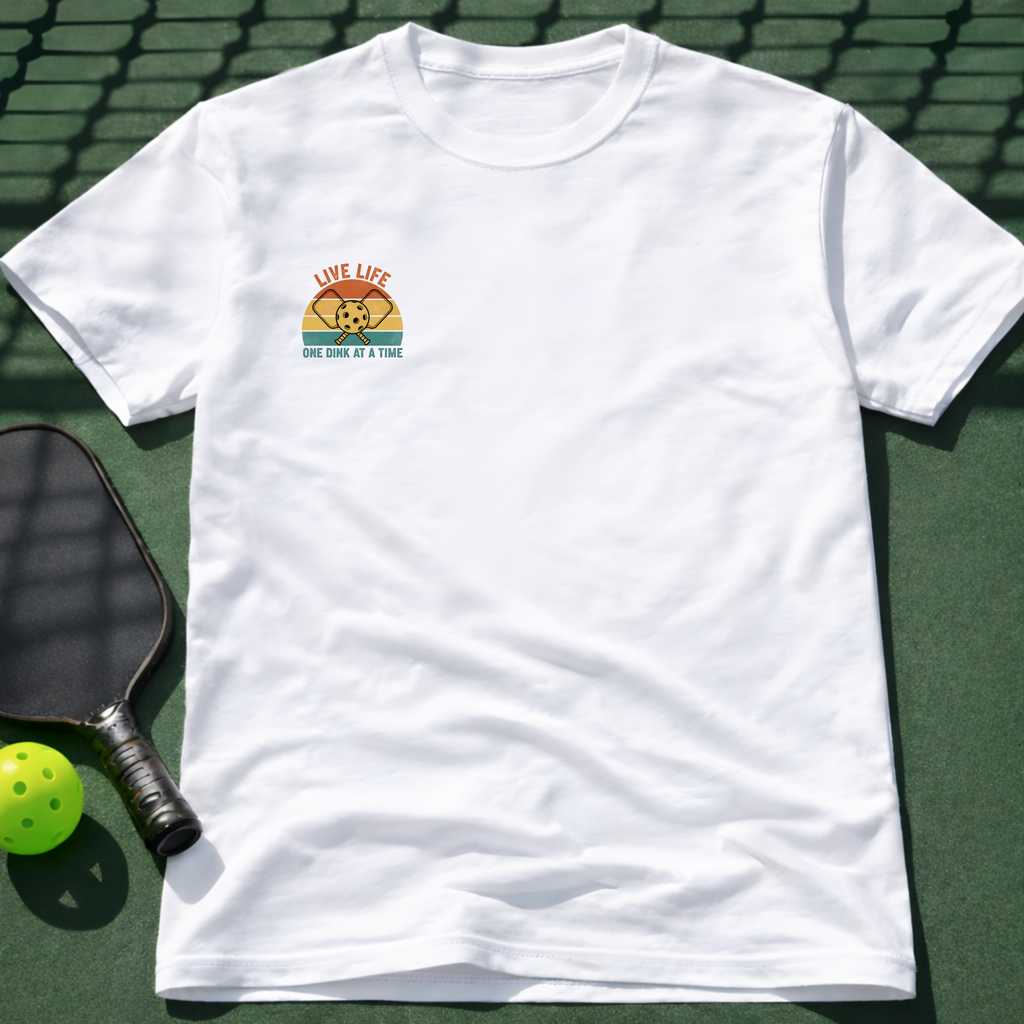 Live Life One Dink At A Time T-Shirt (Chest Print)