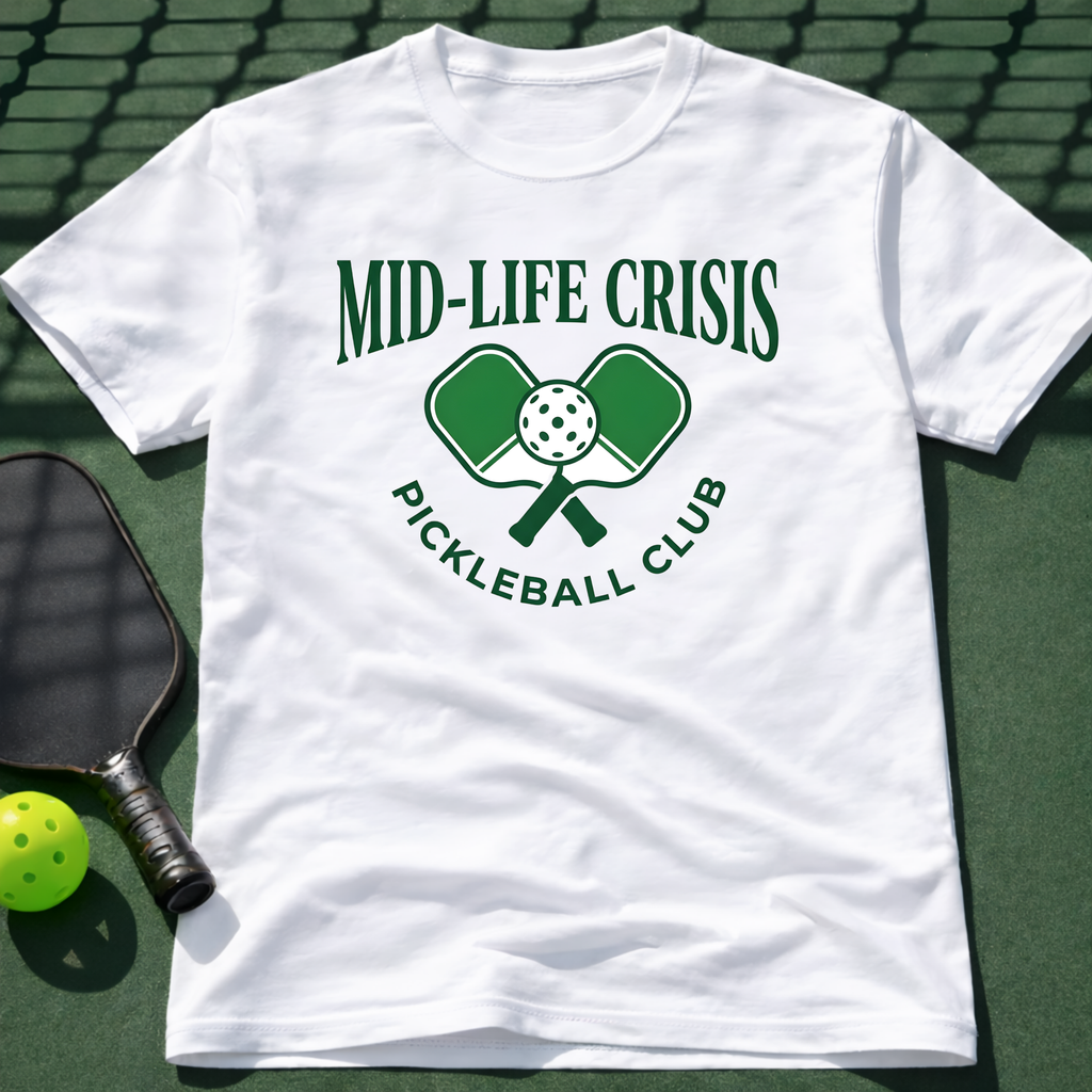 Mid-Life Crisis Pickleball Club T-Shirt